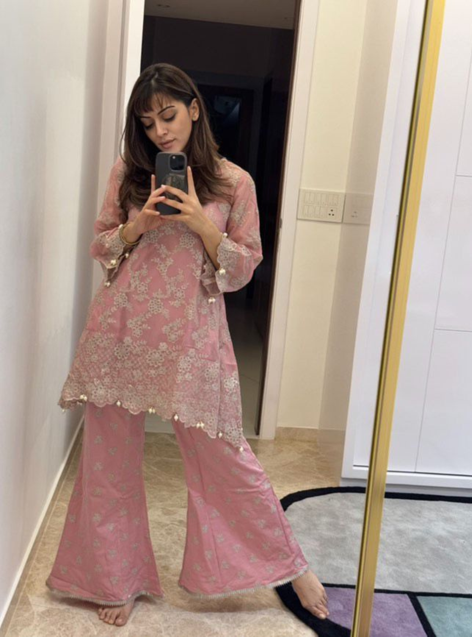 Milan Organza Onion Pink Top Set