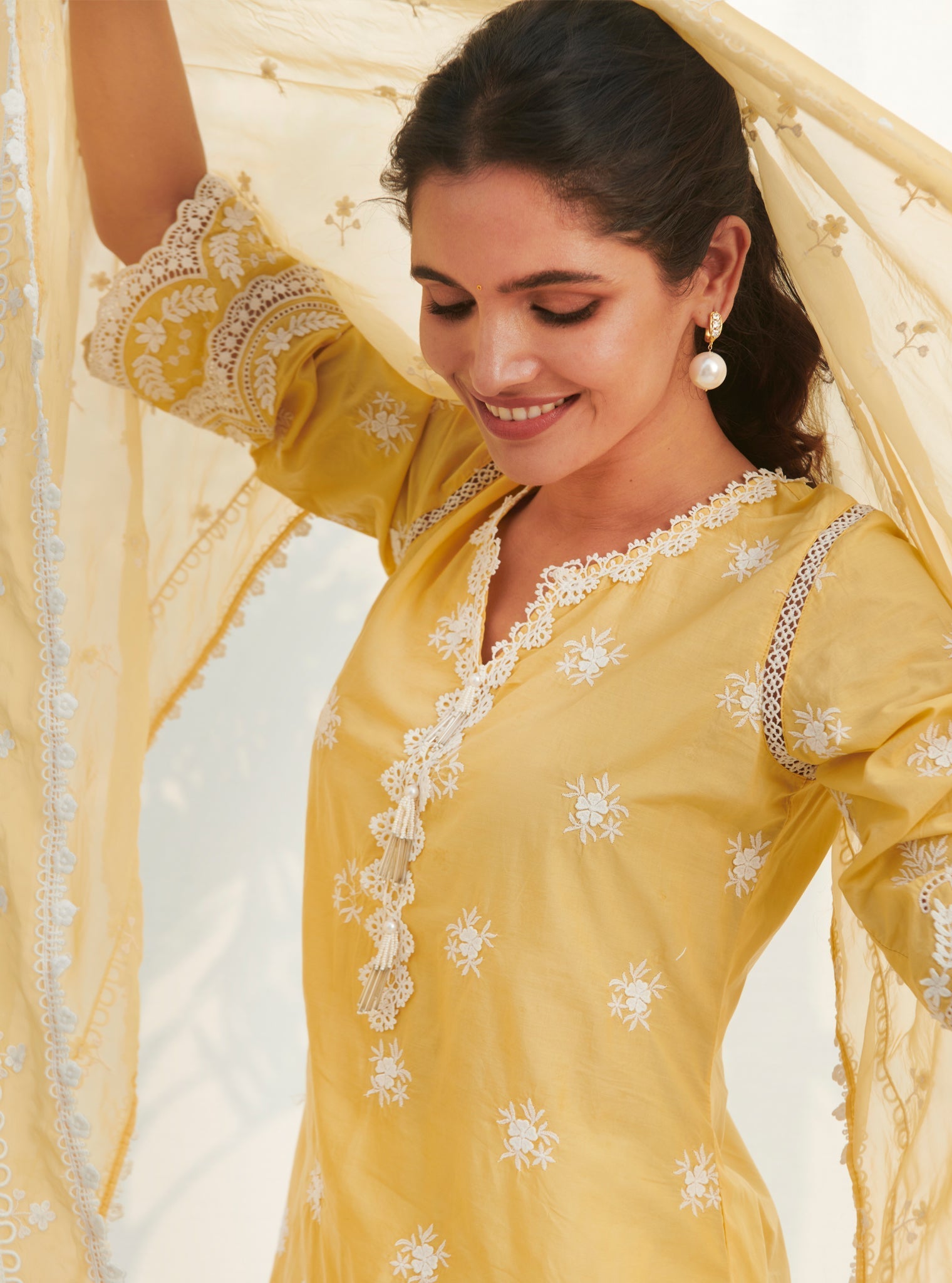 Mulmul Cotton Acoi Yellow kurta