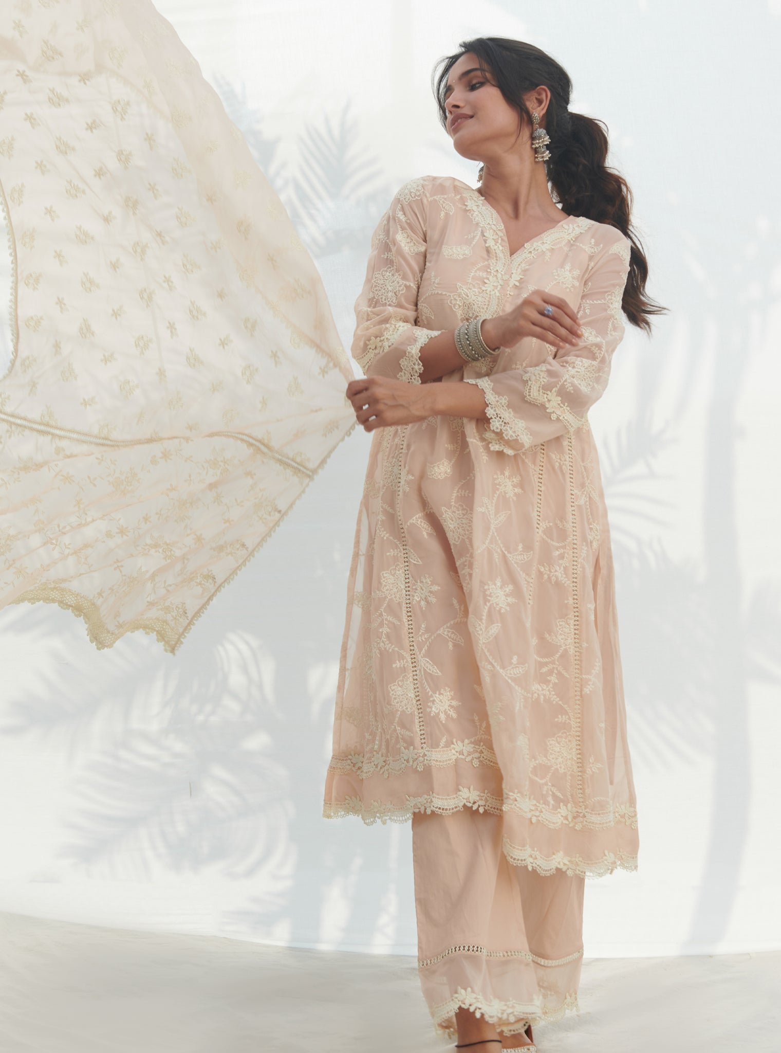 Mulmul Supima Cotton Canca Beige Dupatta