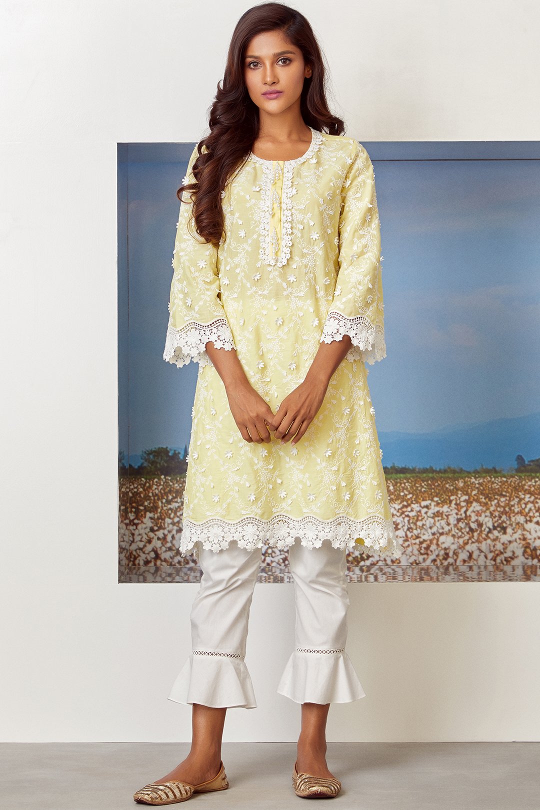 Baybreeze Supima Cotton Yellow Kurta Set