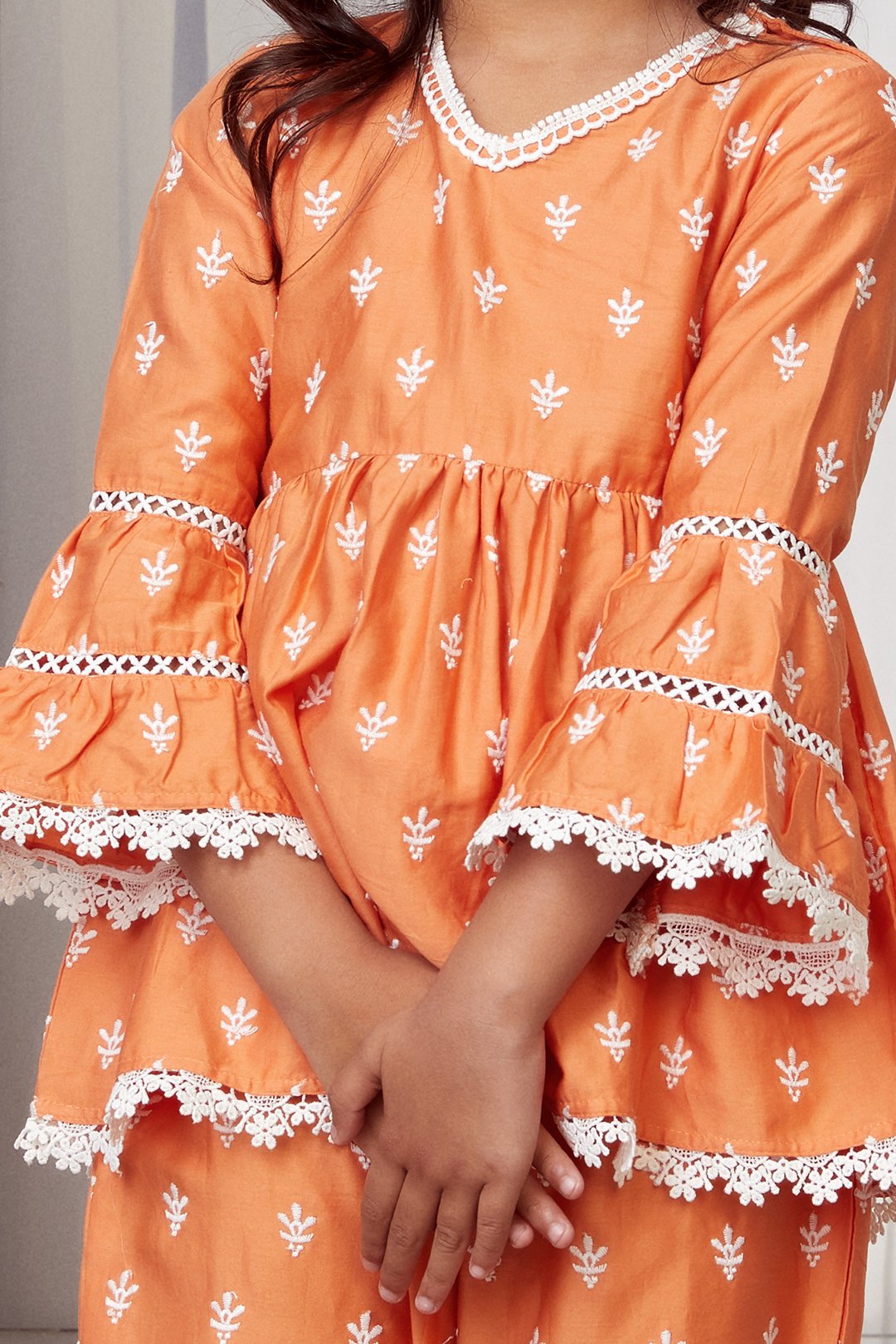 Bud Supima Cotton Orange Kurta Set