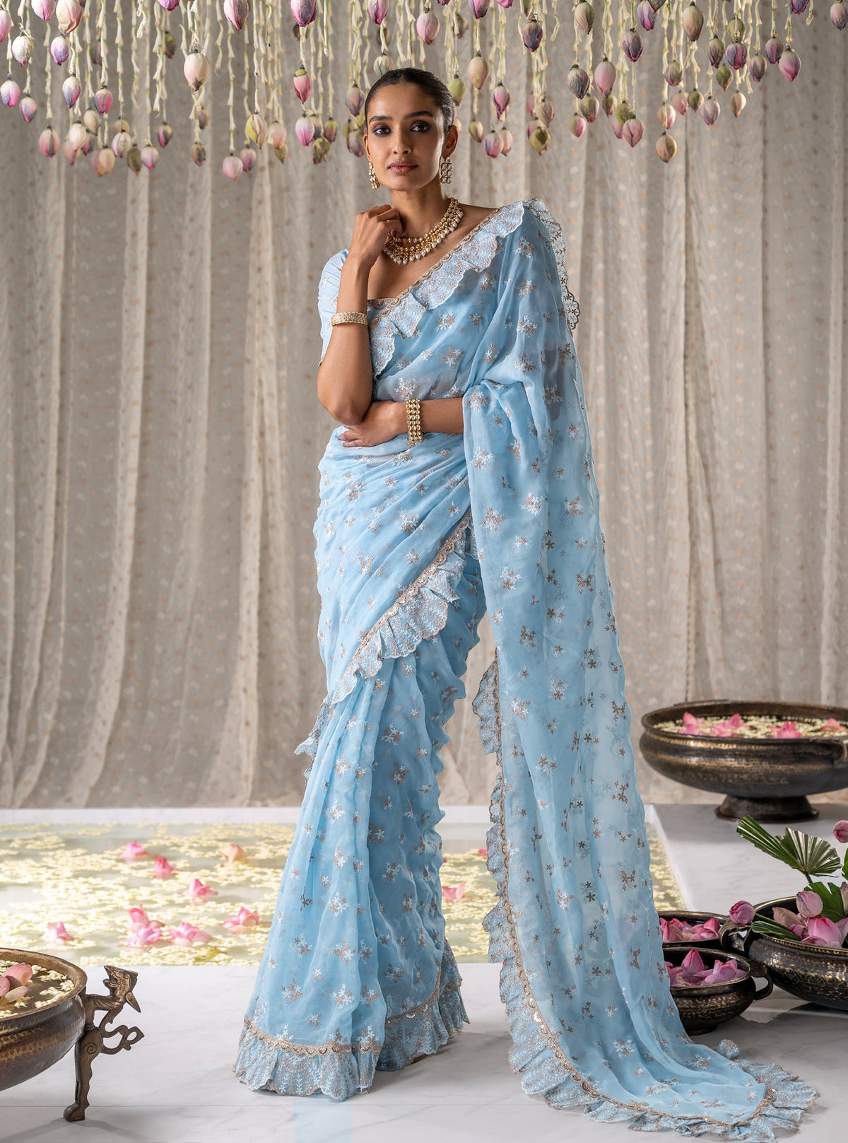 Chandni Organza Blue Saree