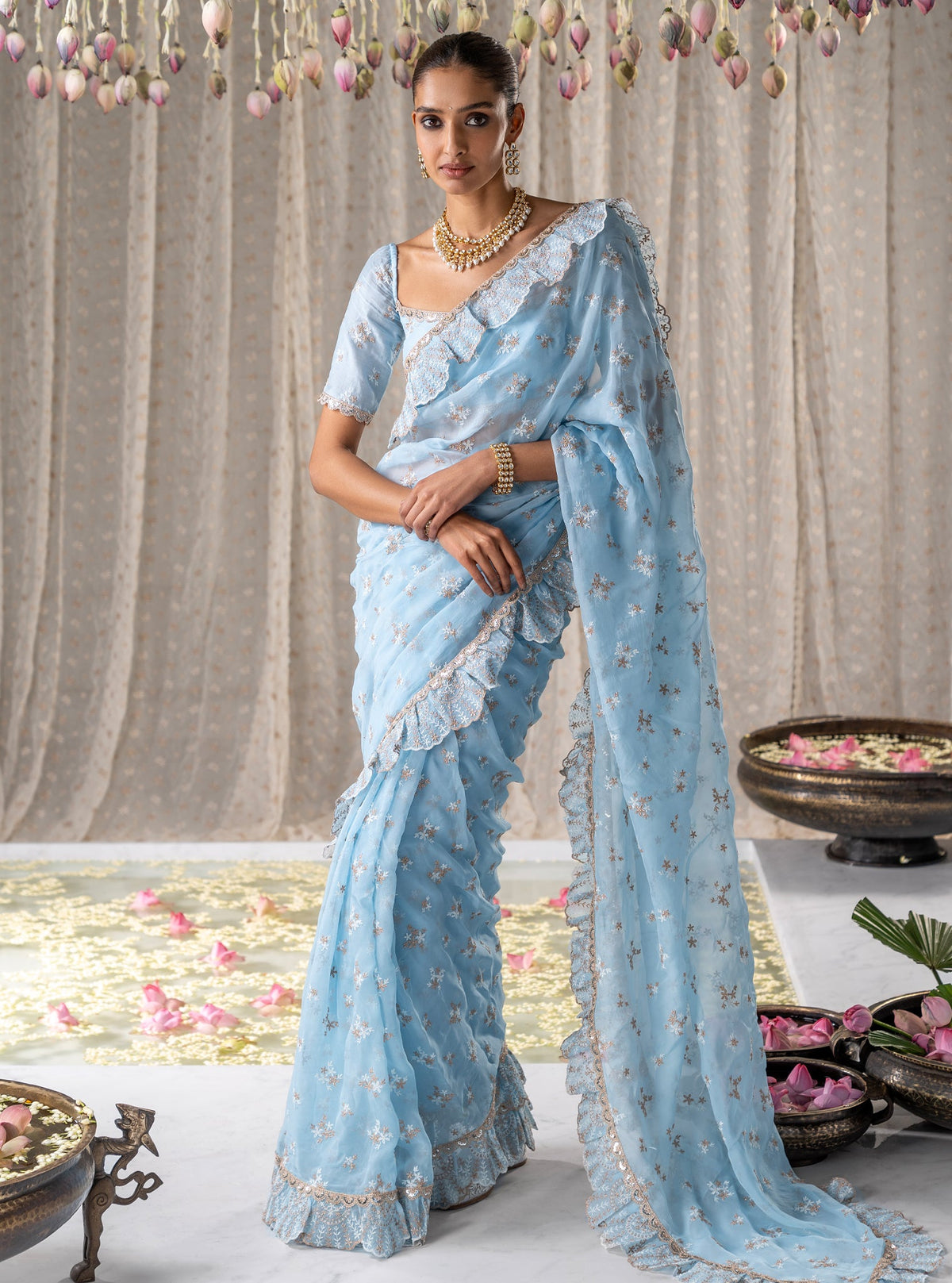 Chandni Organza Blue Saree