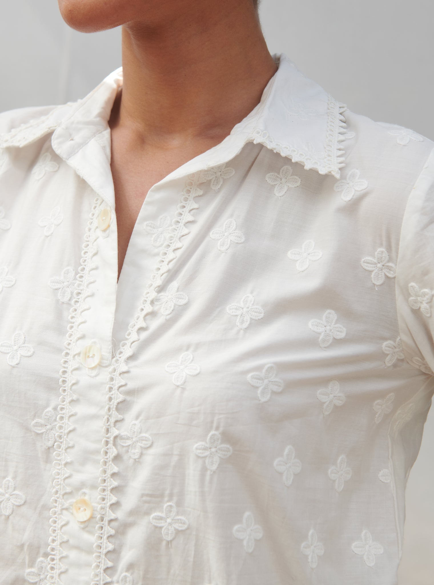 Caspia Cotton White Co-ord Set