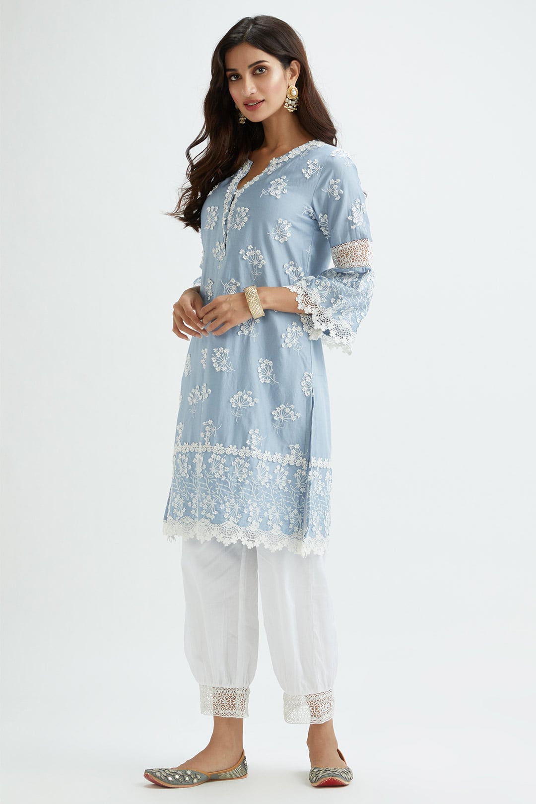 Celo Supima Satin Blue Pant Set