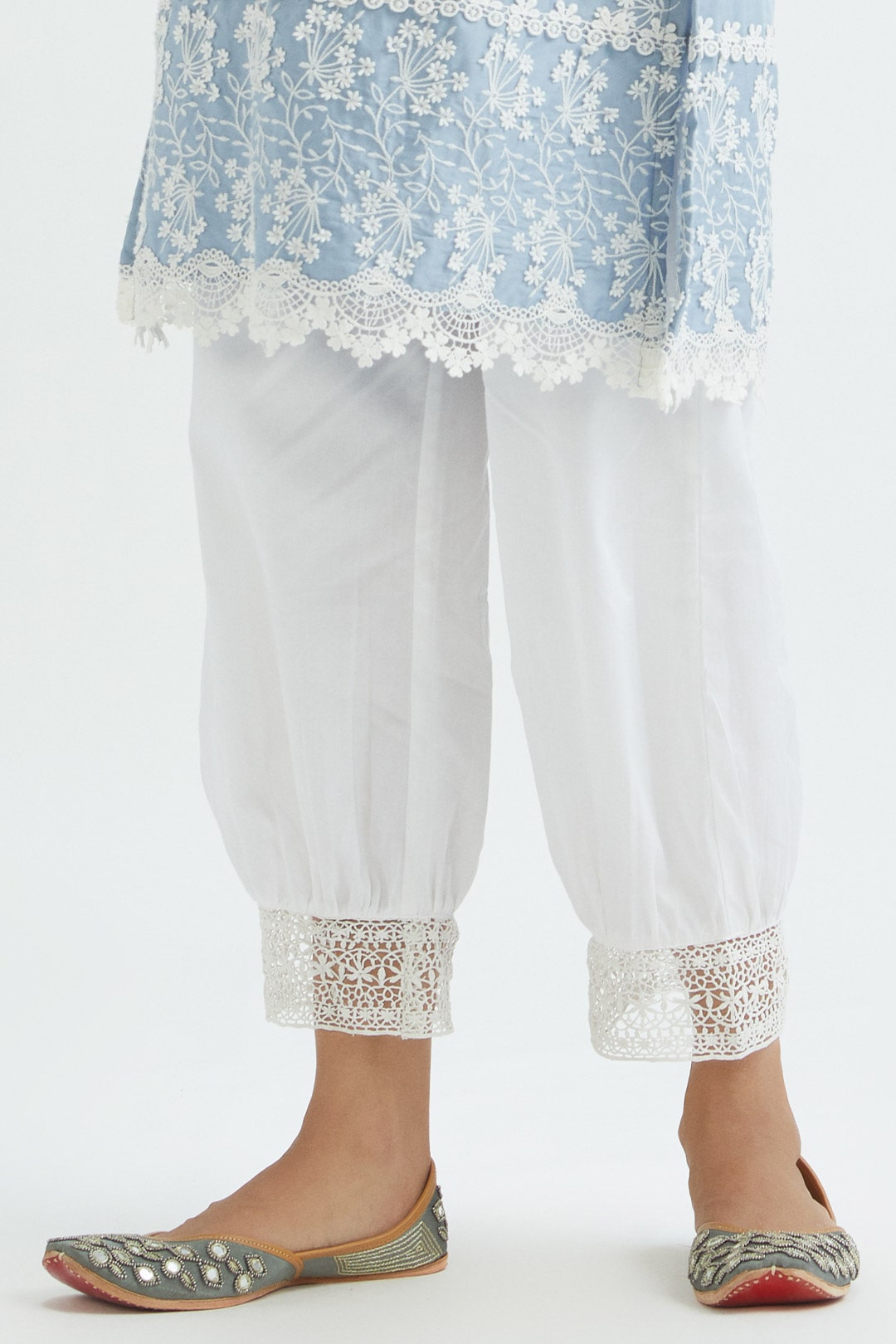 Celo Supima Satin Blue Pant Set