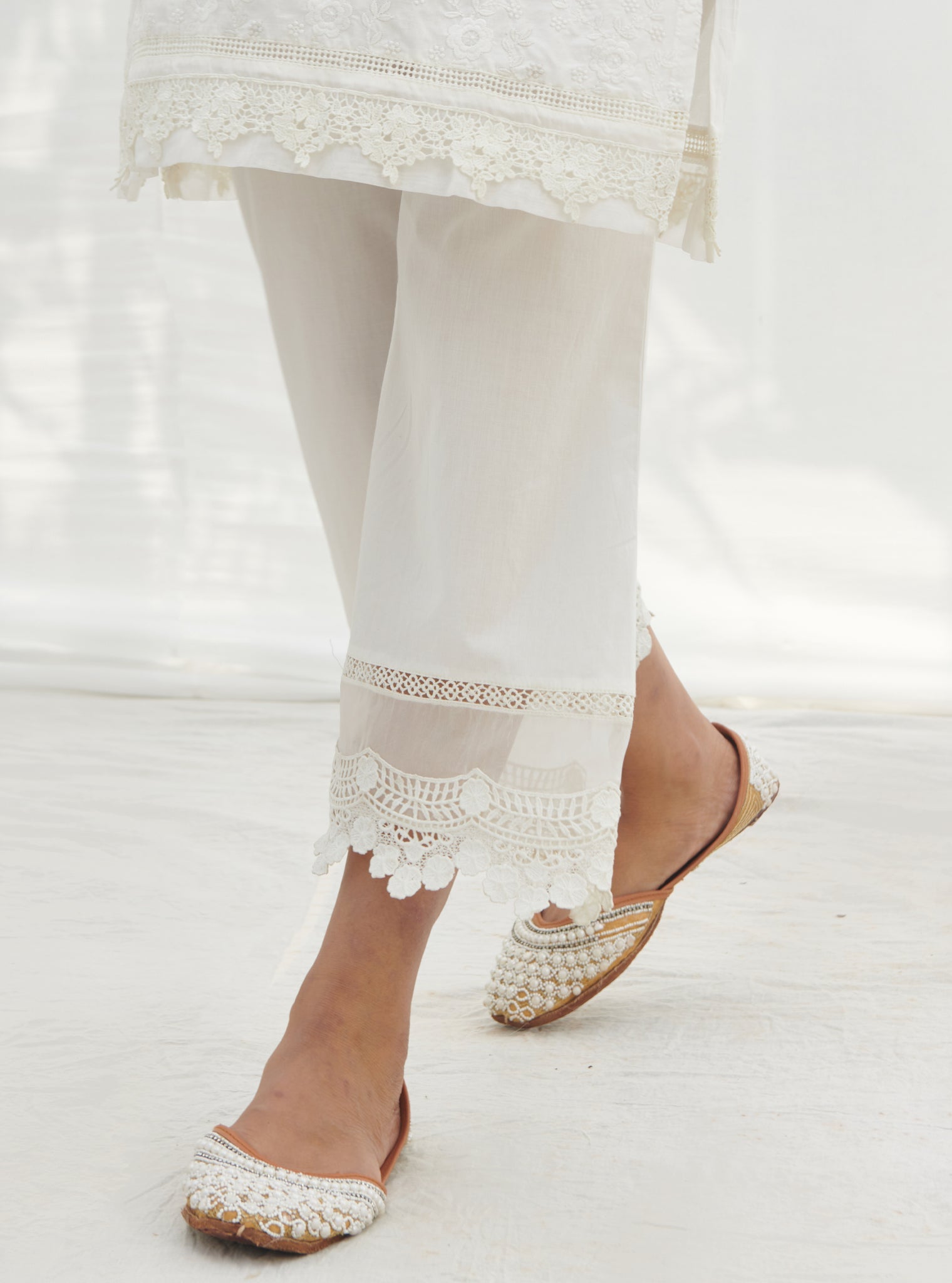 Codli Supima Cotton White Kurta Set