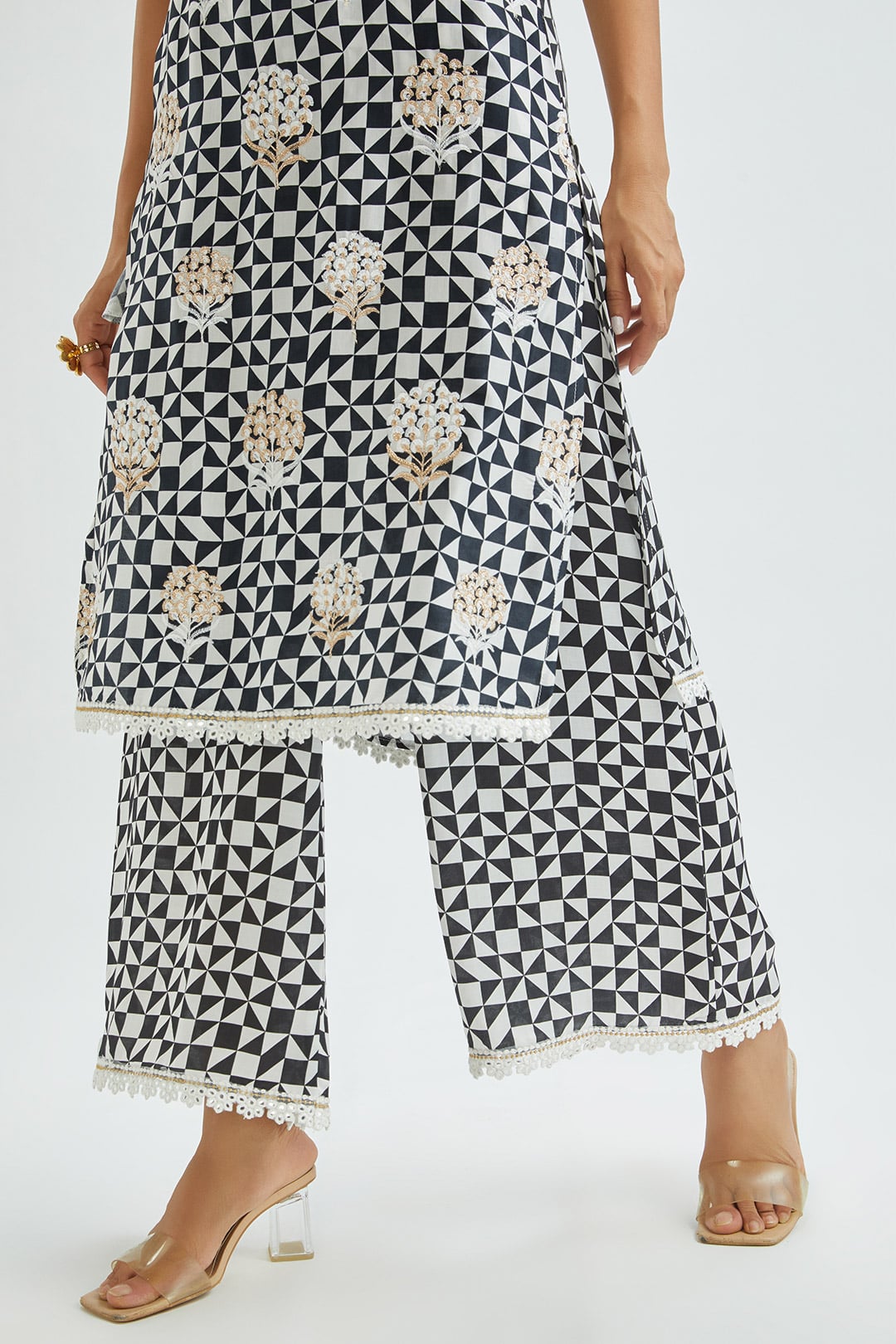 Dover Cupro Silk Black Kurta Set