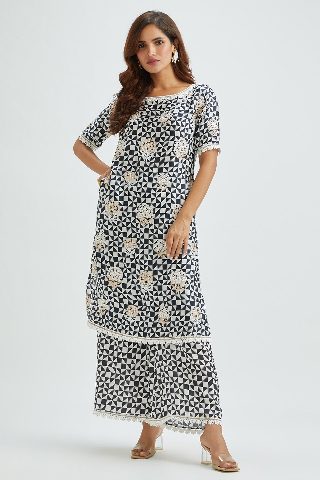 Dover Cupro Silk Black Kurta Set