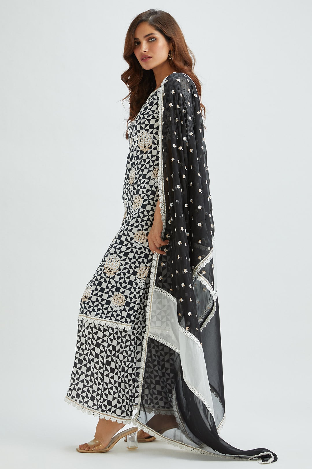 Dover Cupro Silk Black Kurta Set