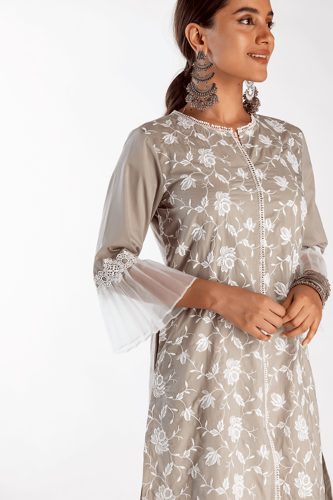 Dusk Supima Cotton Grey Kurta Set