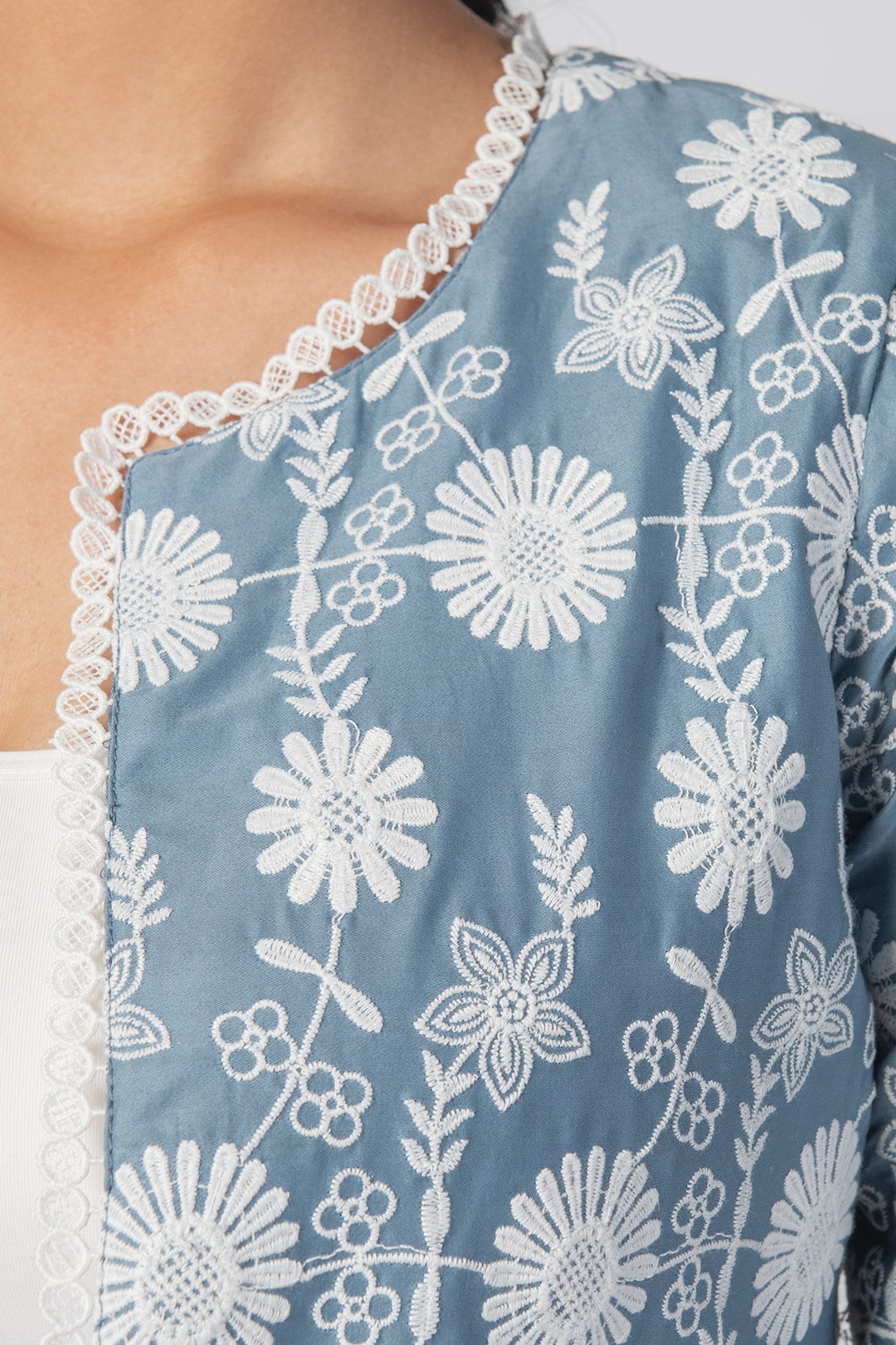 Ettie Supima Cotton Blue Jacket With Ettie Pant