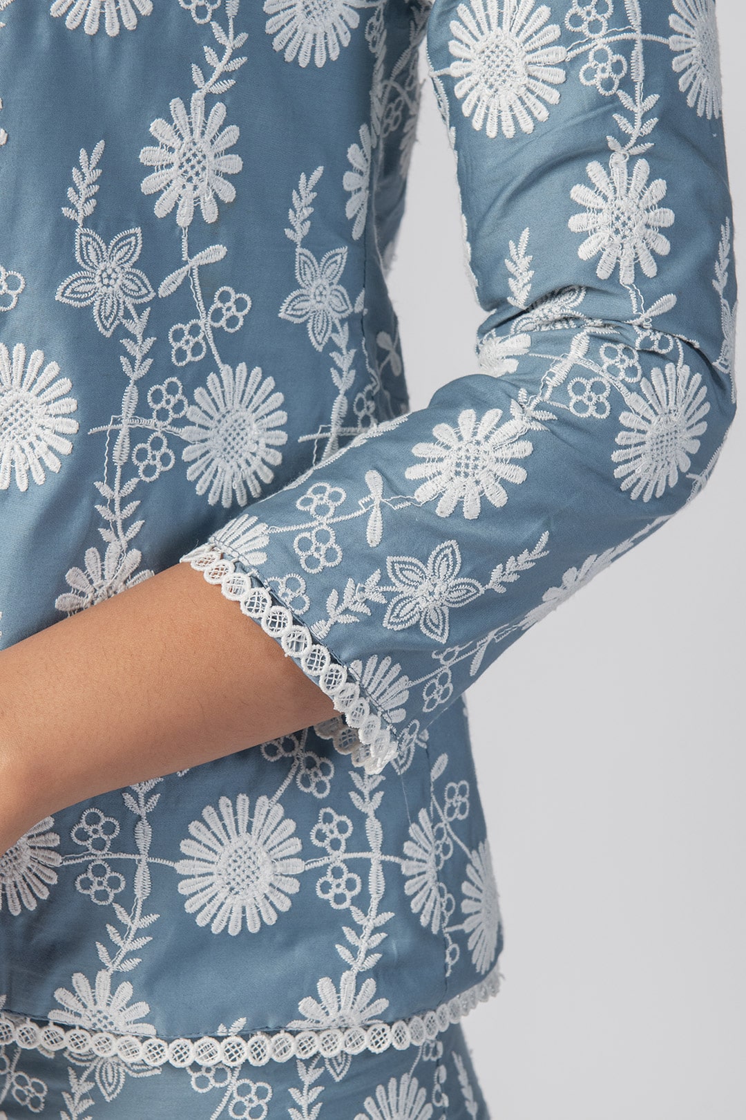 Ettie Supima Cotton Blue Jacket With Ettie Pant