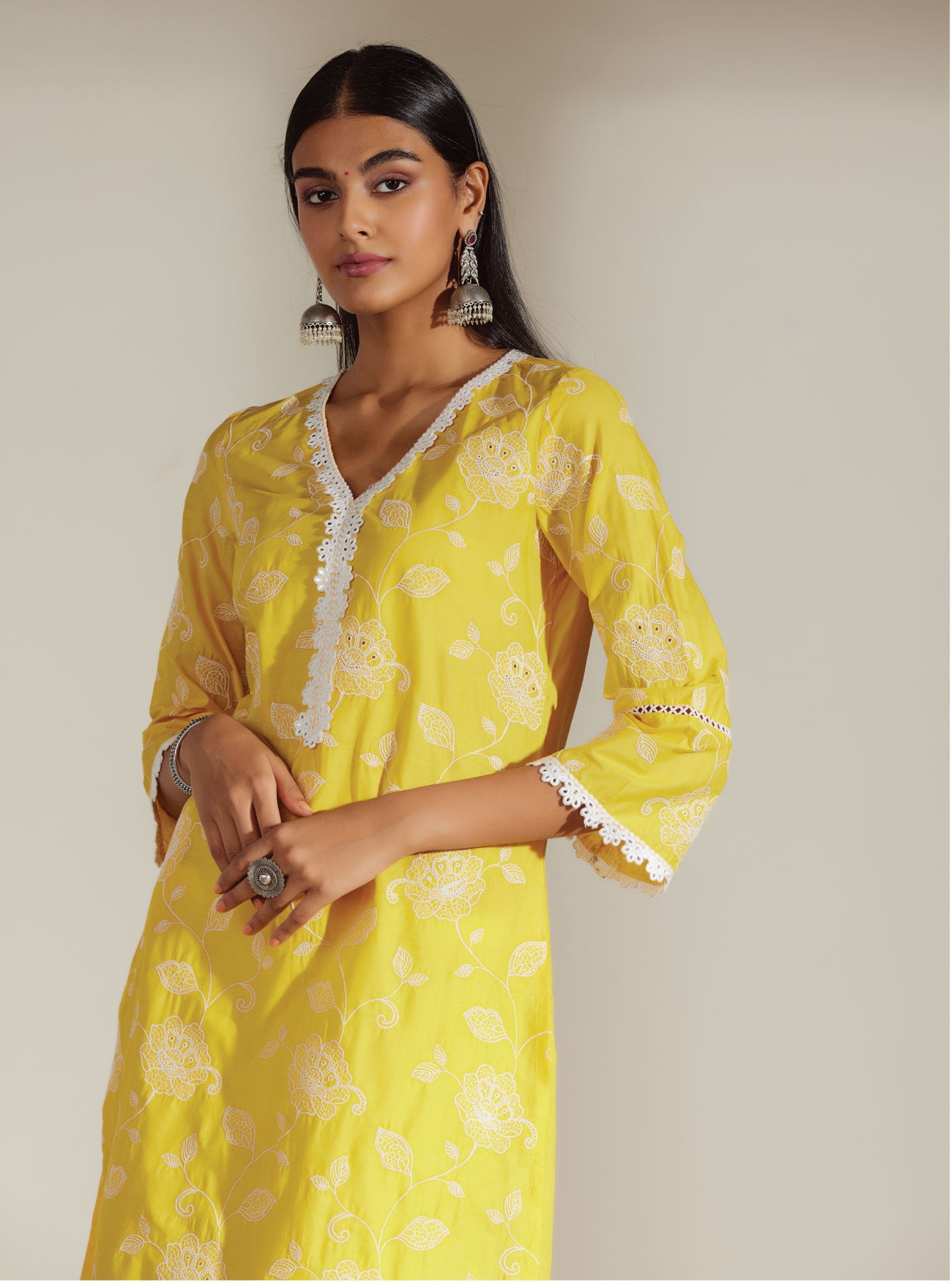 Mulmul Supima Cotton Ezra Mango Kurta