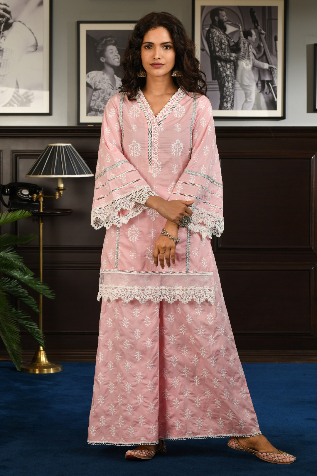 Mulmul Cotton Felicia Kurta With Felicia Palazzo