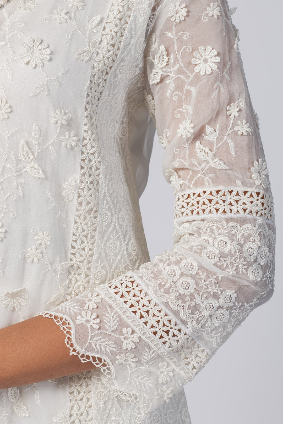 Fiona Tencel Luxe Organza Off White Sharara Set