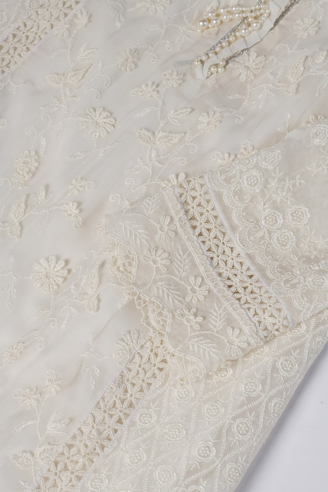 Fiona Tencel Luxe Organza Off White Sharara Set