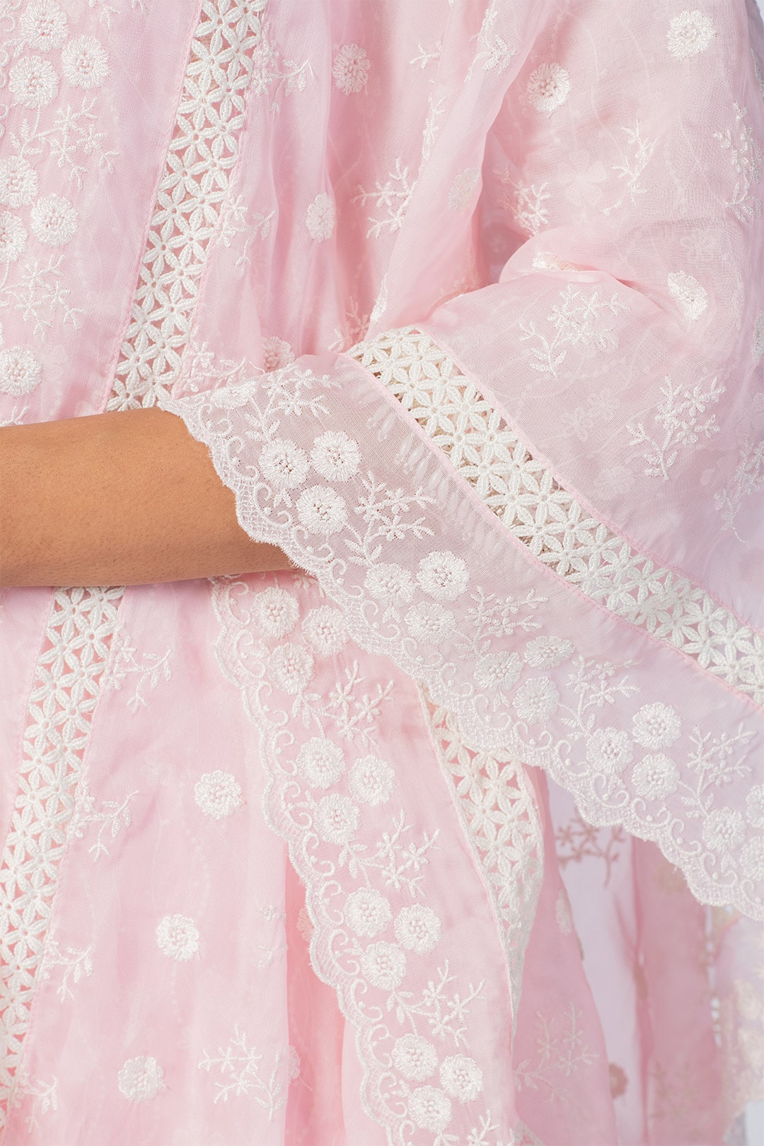 Mulmul Tencel Luxe Organza Liana Pink Dupatta