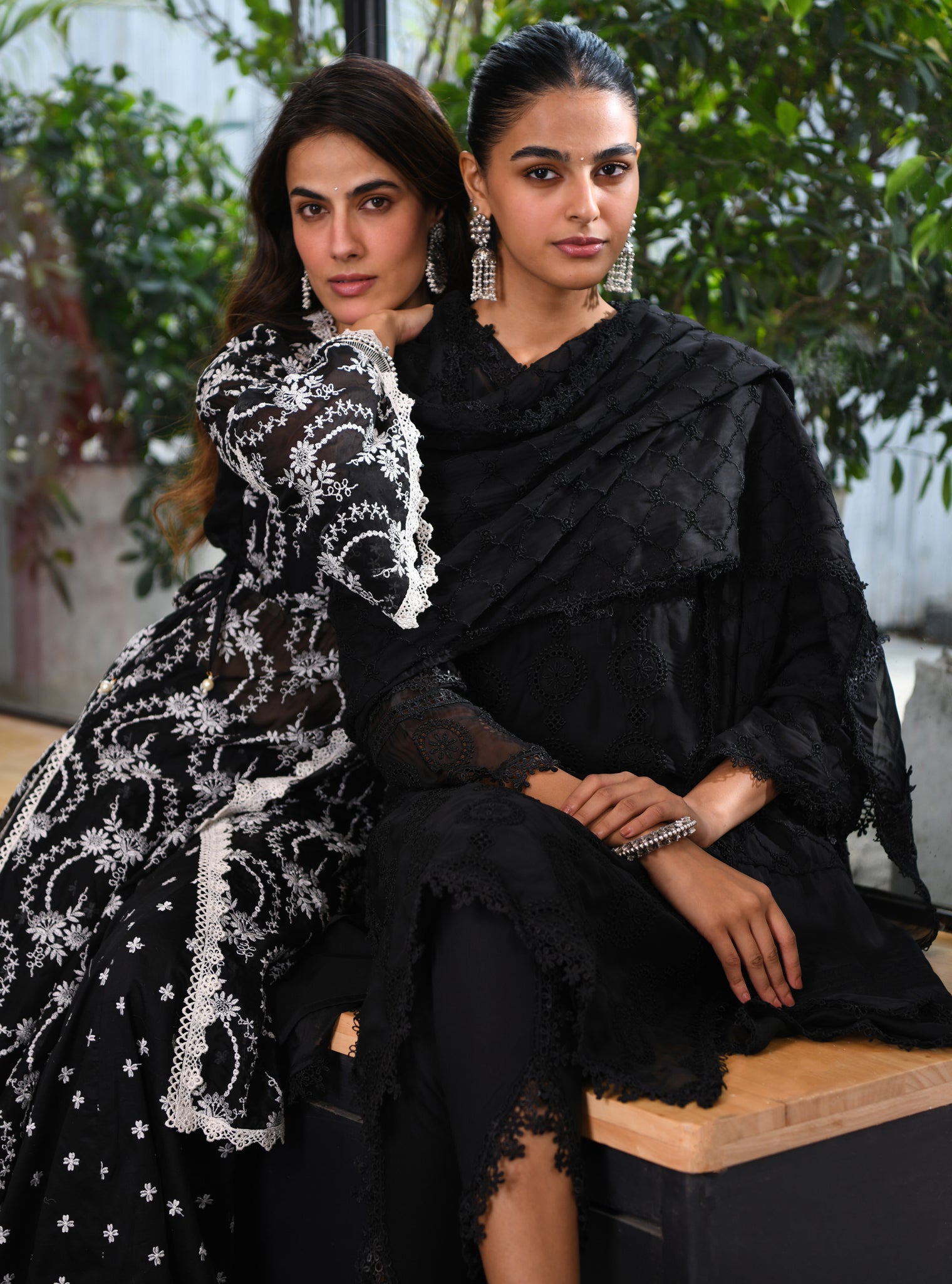 Gaia Organza Black Kurta with Sharara Set