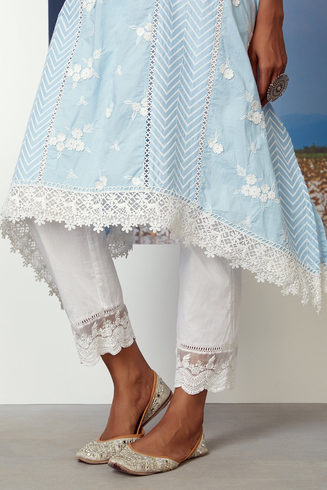 Glory Supima Cotton Light Blue Kurta Set