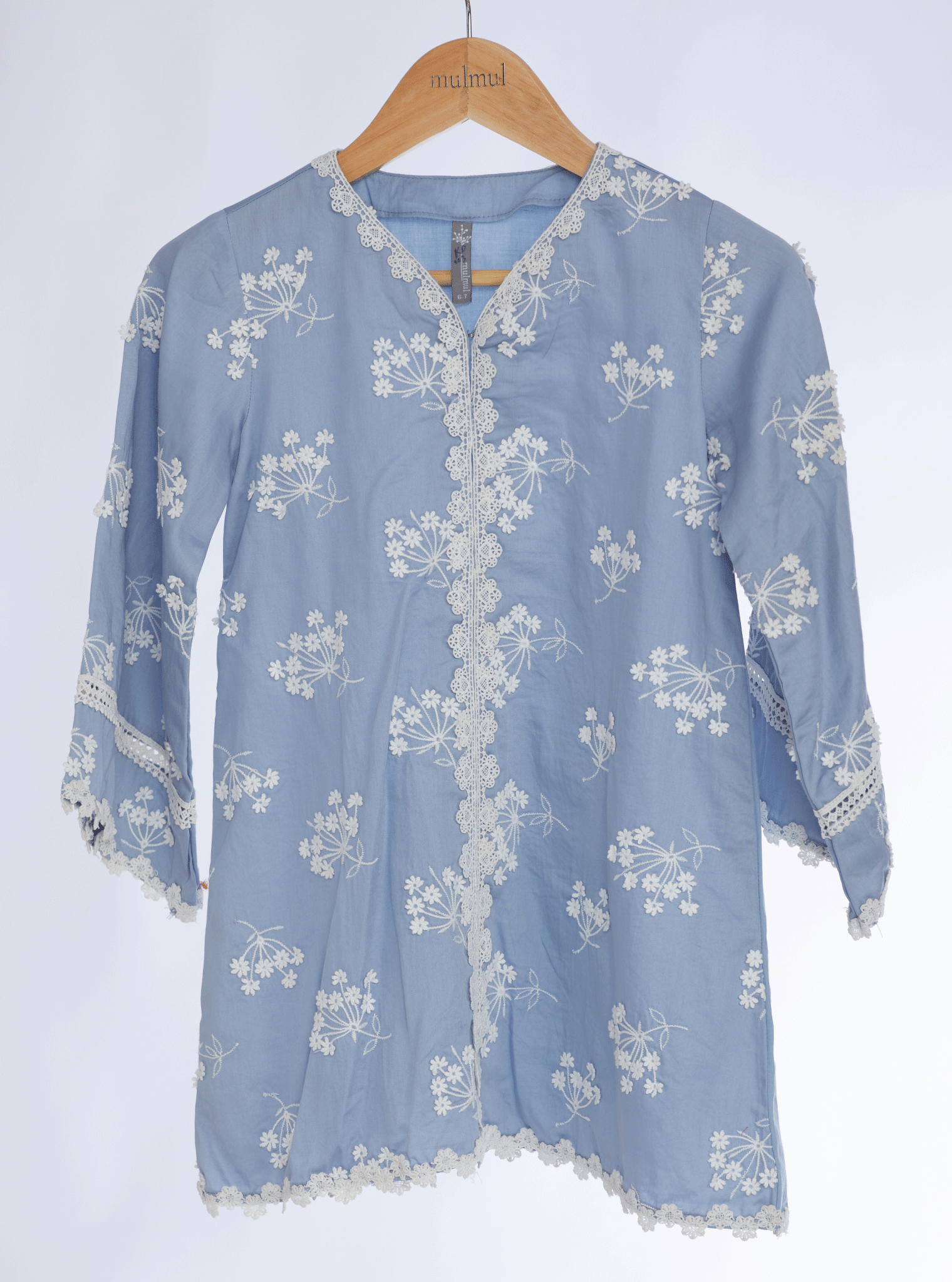 Mulmul Pima Ife Wedgewood Kurta With Ife Wedgewood Pant