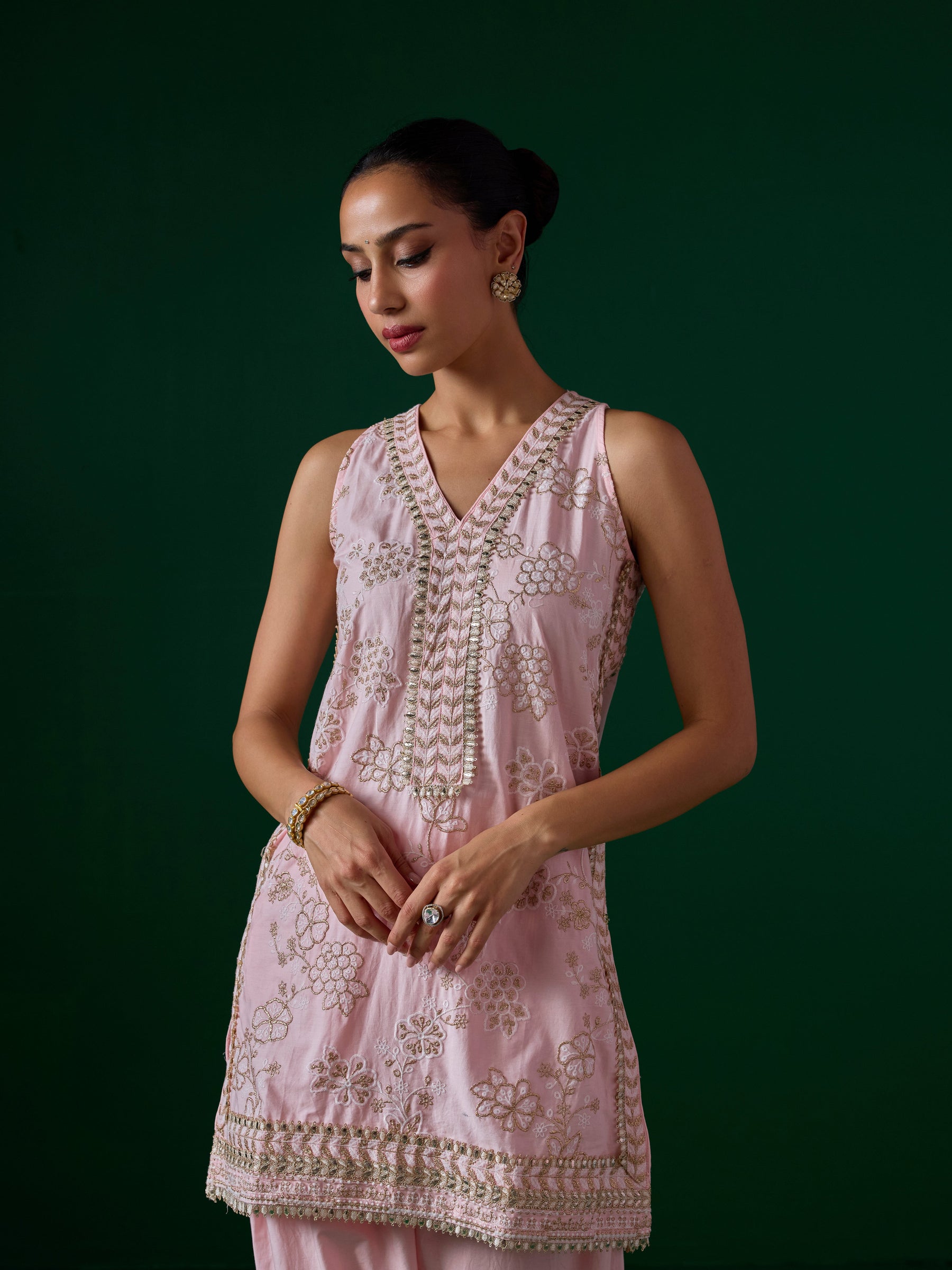 Jivara Supima Cotton Pink Kurta Set