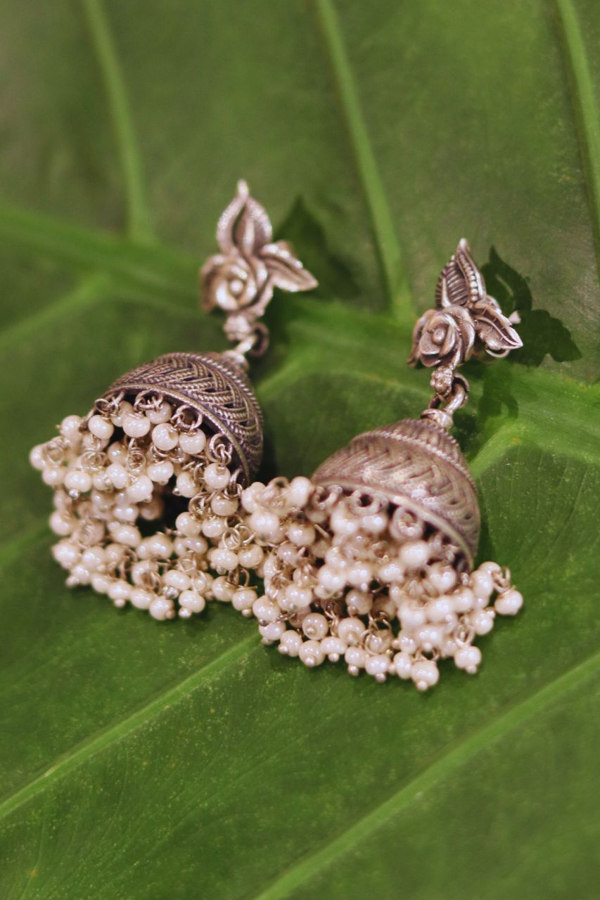 Pure Silver Dhaara earrings