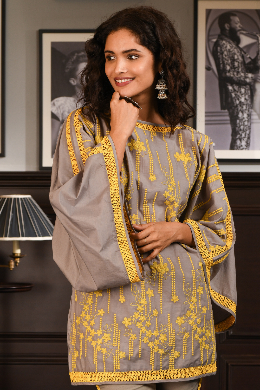 Mulmul Cotton JOYCE Kurta With JOYCE pyajama