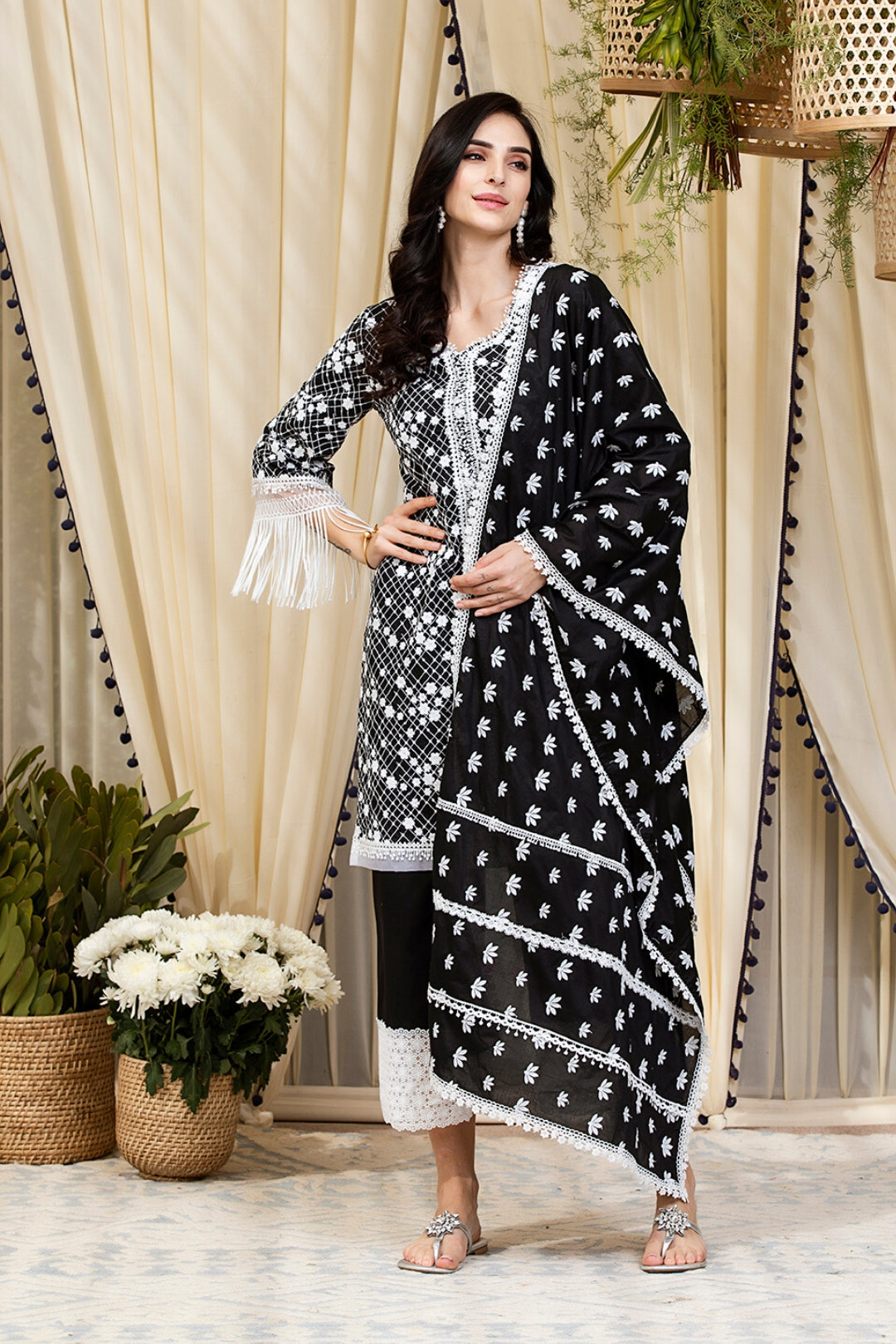 Mulmul Cotton Lina Kurta With Lina Palazzo