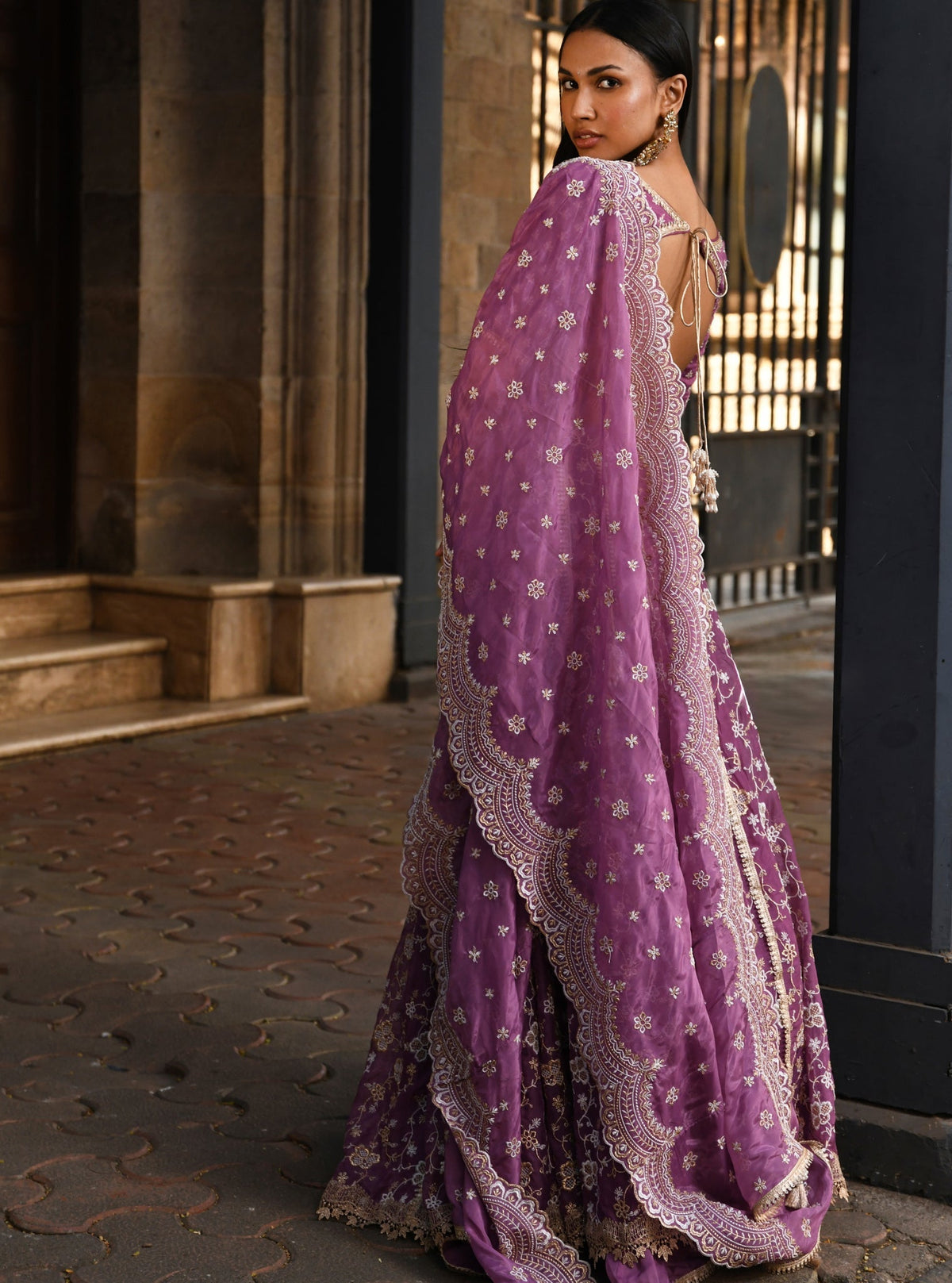 Bimli Organza Lilac Lehenga