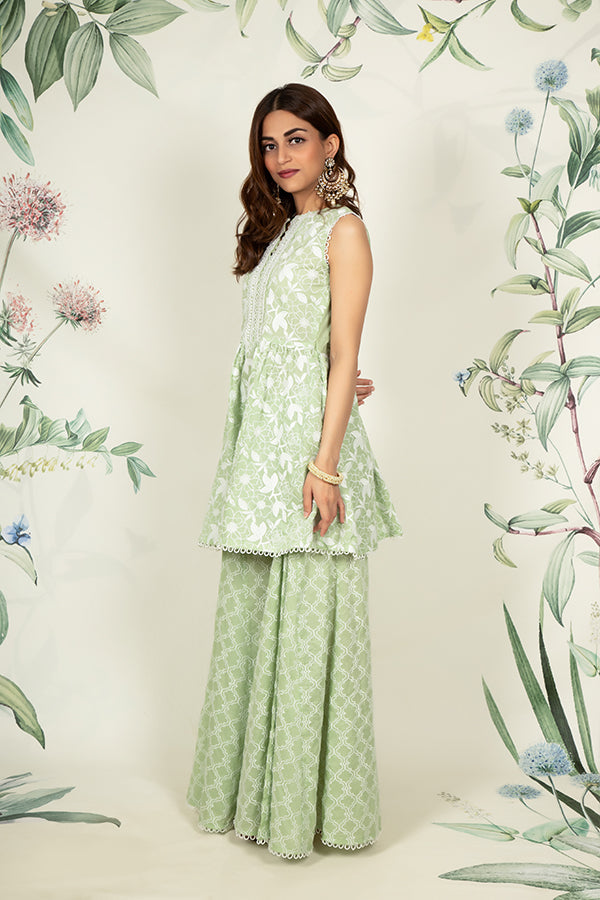 Magnolia Kurta and Embroidered Sharara