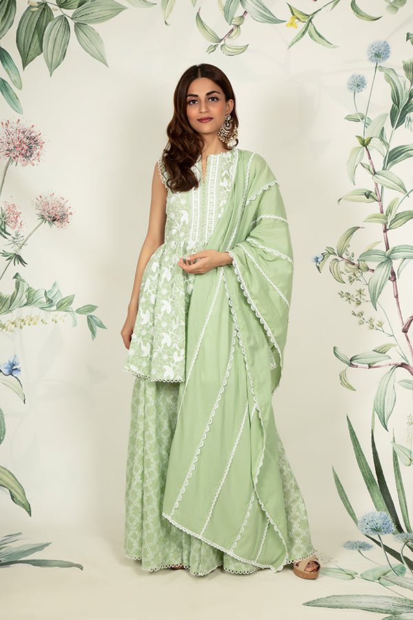 Magnolia Kurta and Embroidered Sharara