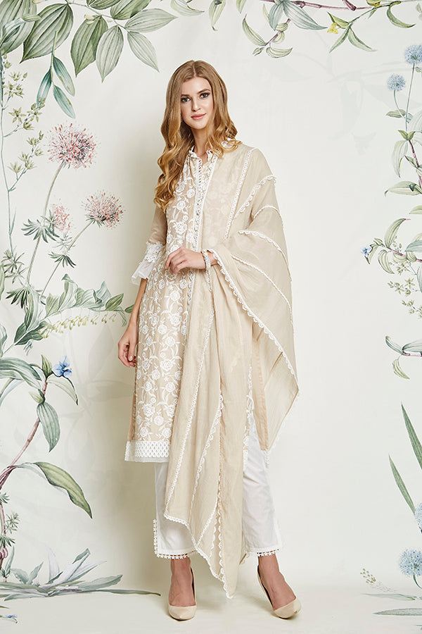 Rose Beige Kurta Set