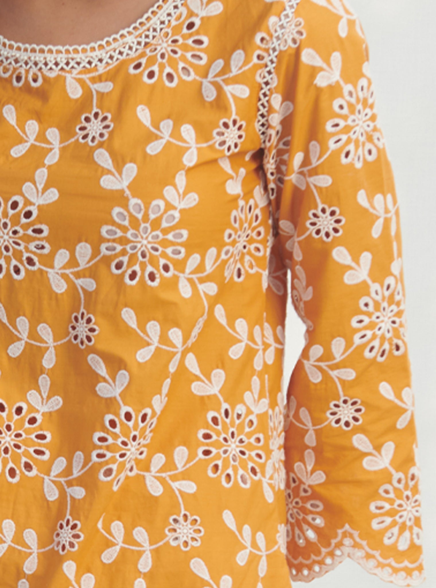 Mulmul Cotton Myrtle Orange Co-ord?ÿSet