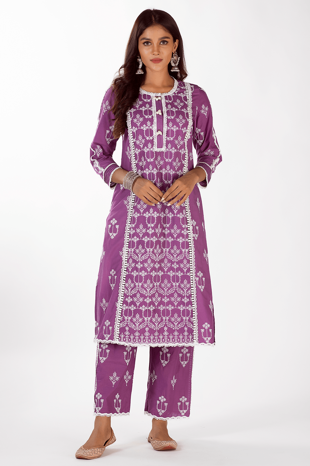 Mae Supima Cotton Purple Kurta Set