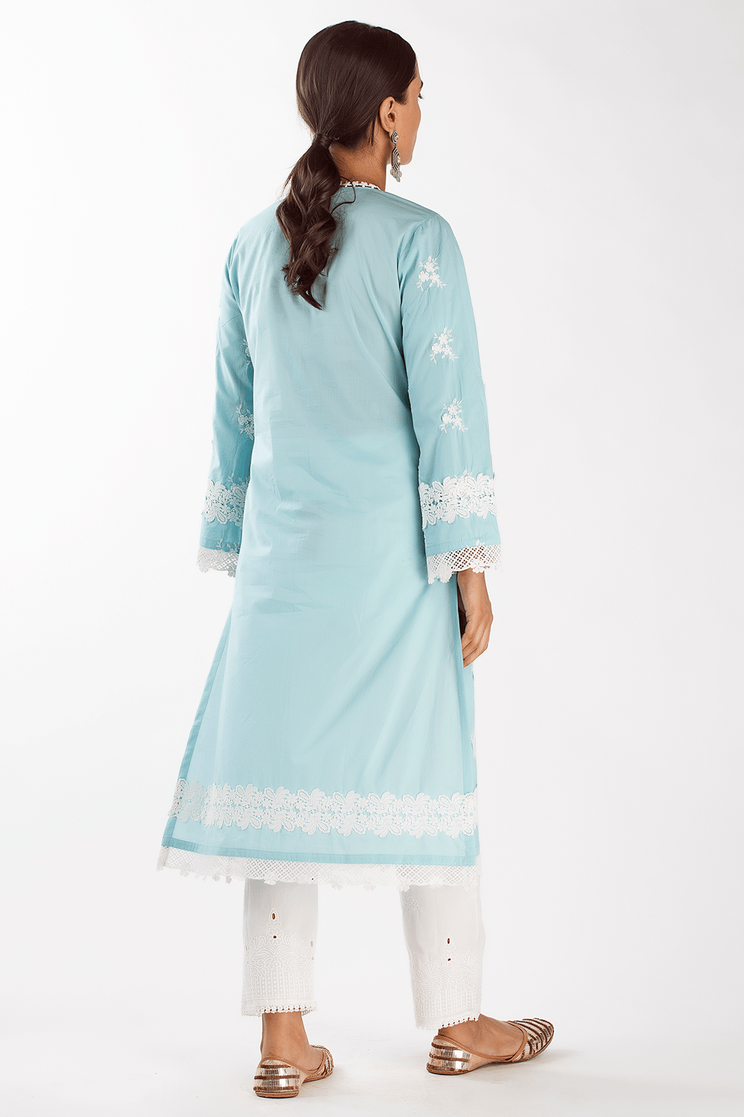 Mulmul Cotton MIST KURTA With EMB EYELET PANT