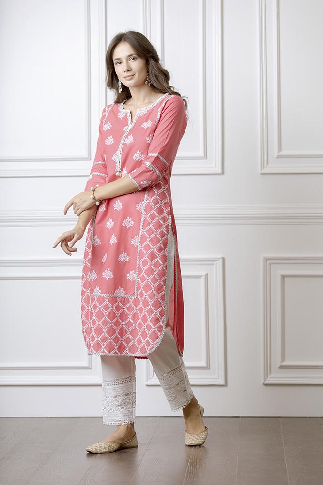 Senna Supima Cotton Red Kurta Set