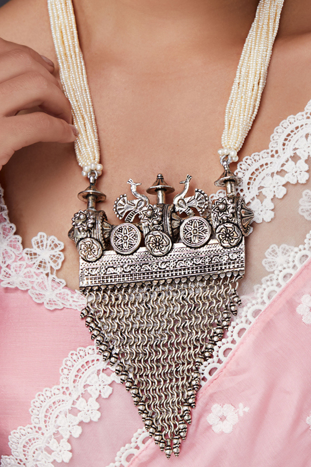 Pure Silver Rane Long Necklace