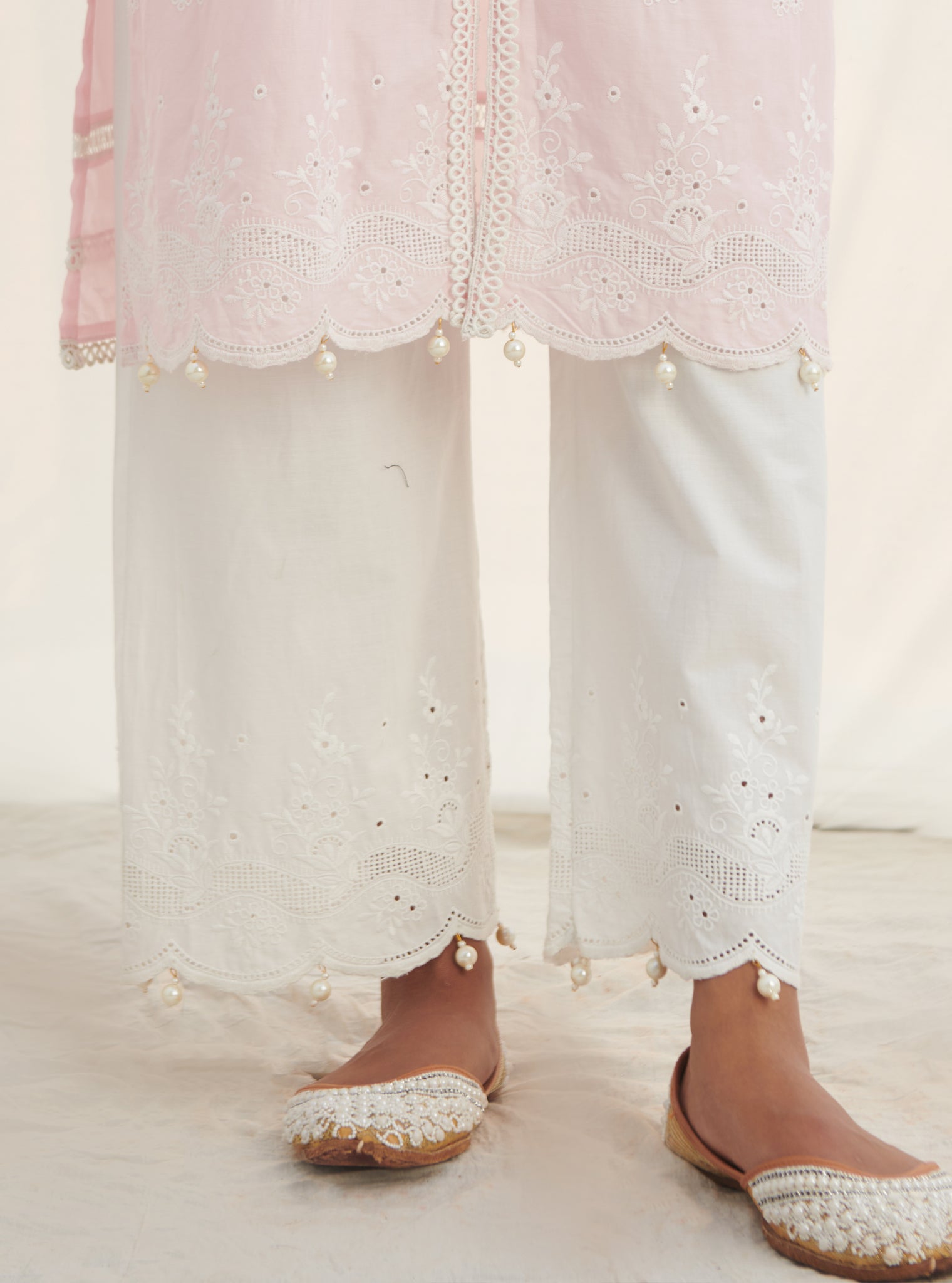 Mulmul Cotton Revora Pink kurta