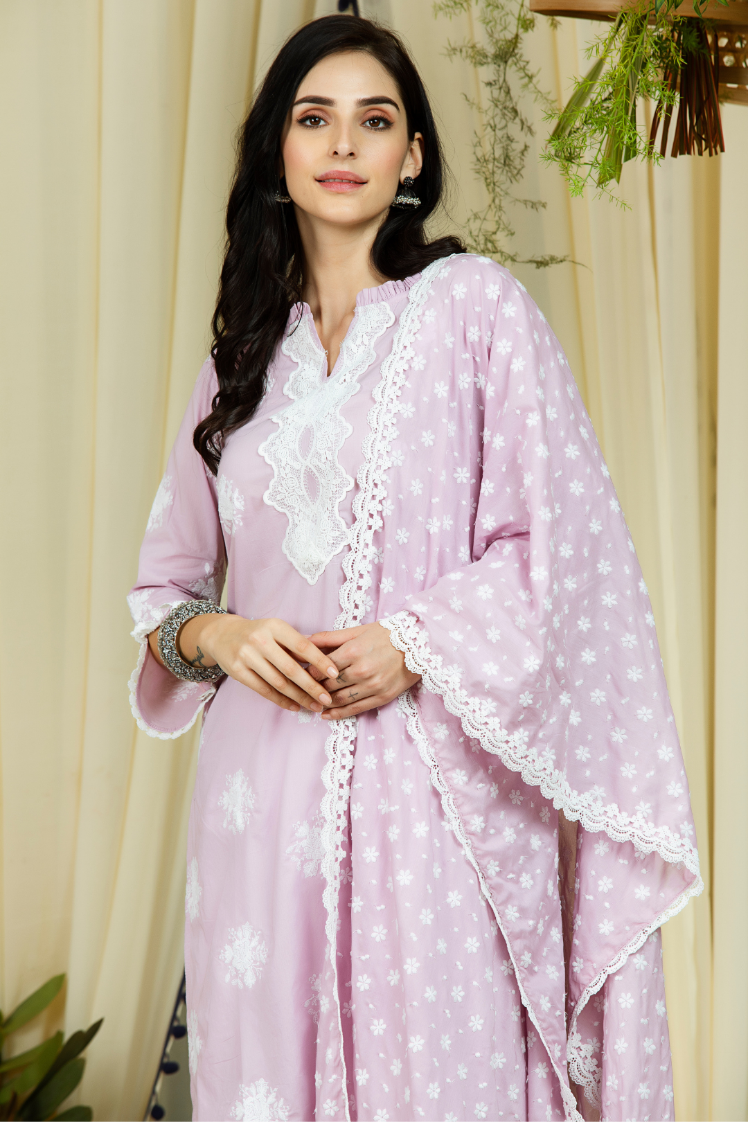 Mulmul Cotton Rosana Kurta With Harem Pyajama