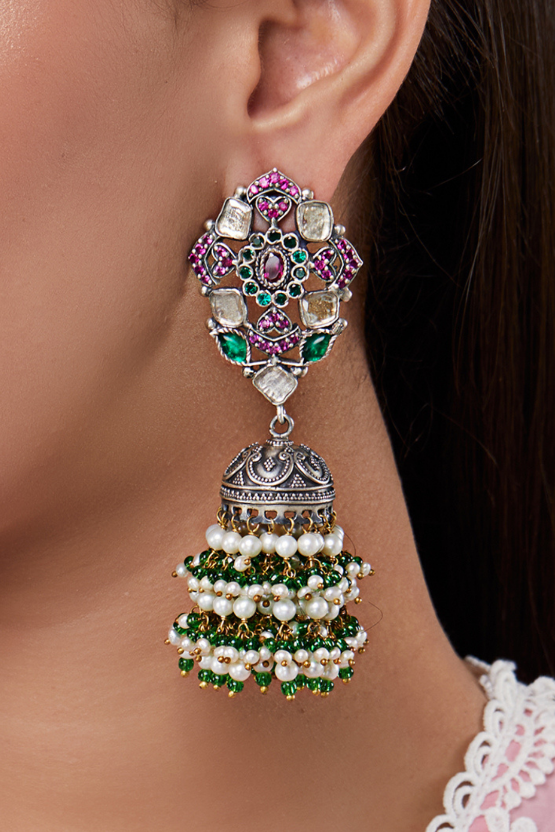 Pure Silver Edwardian Danglers