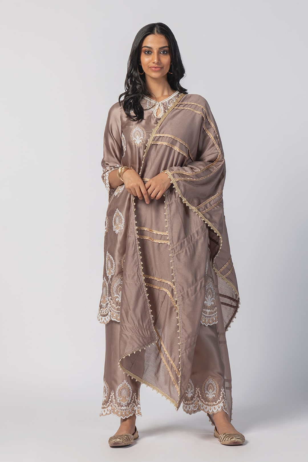 Sydney Cupro Silk Grey Kurta Set