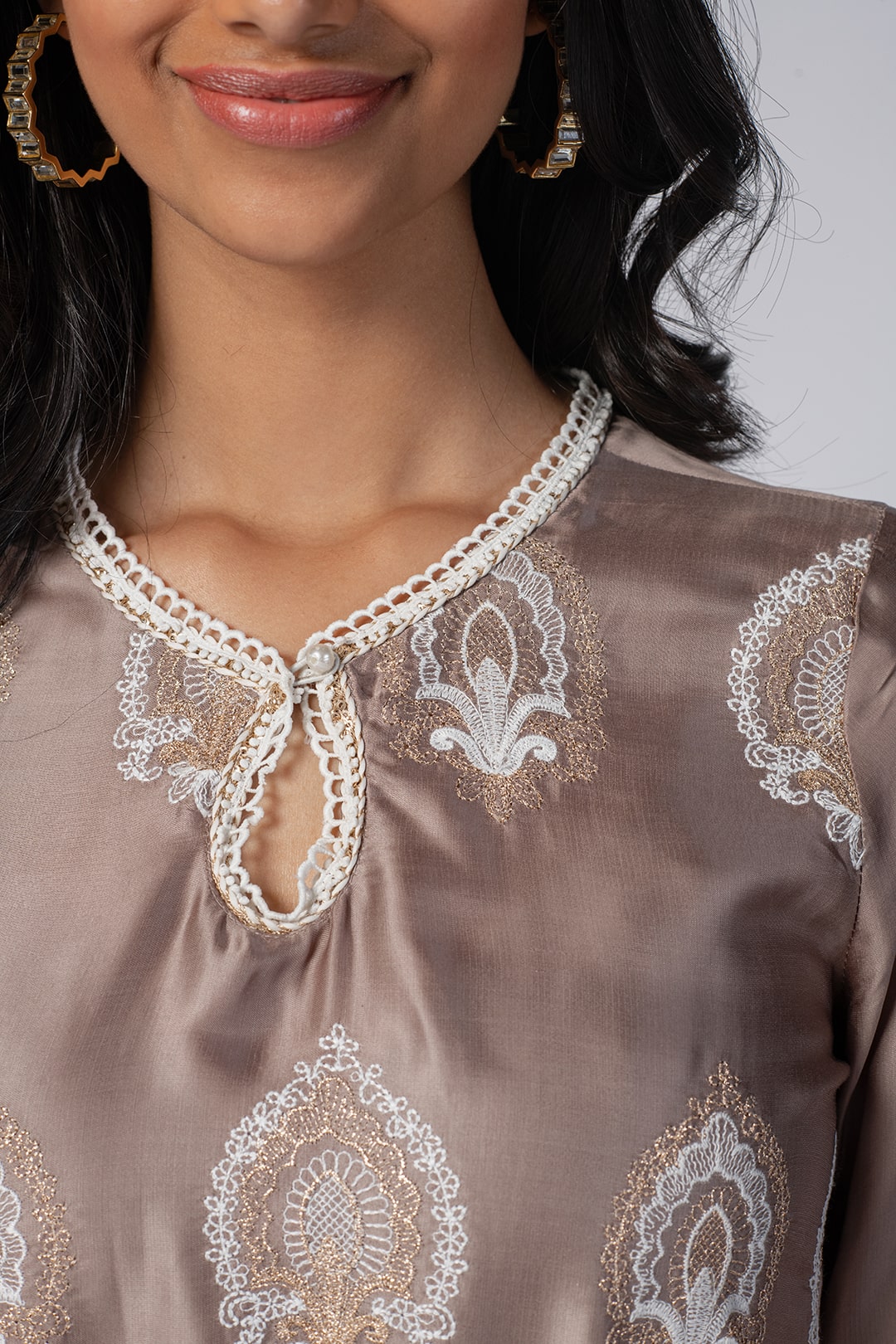 Sydney Cupro Silk Grey Kurta Set