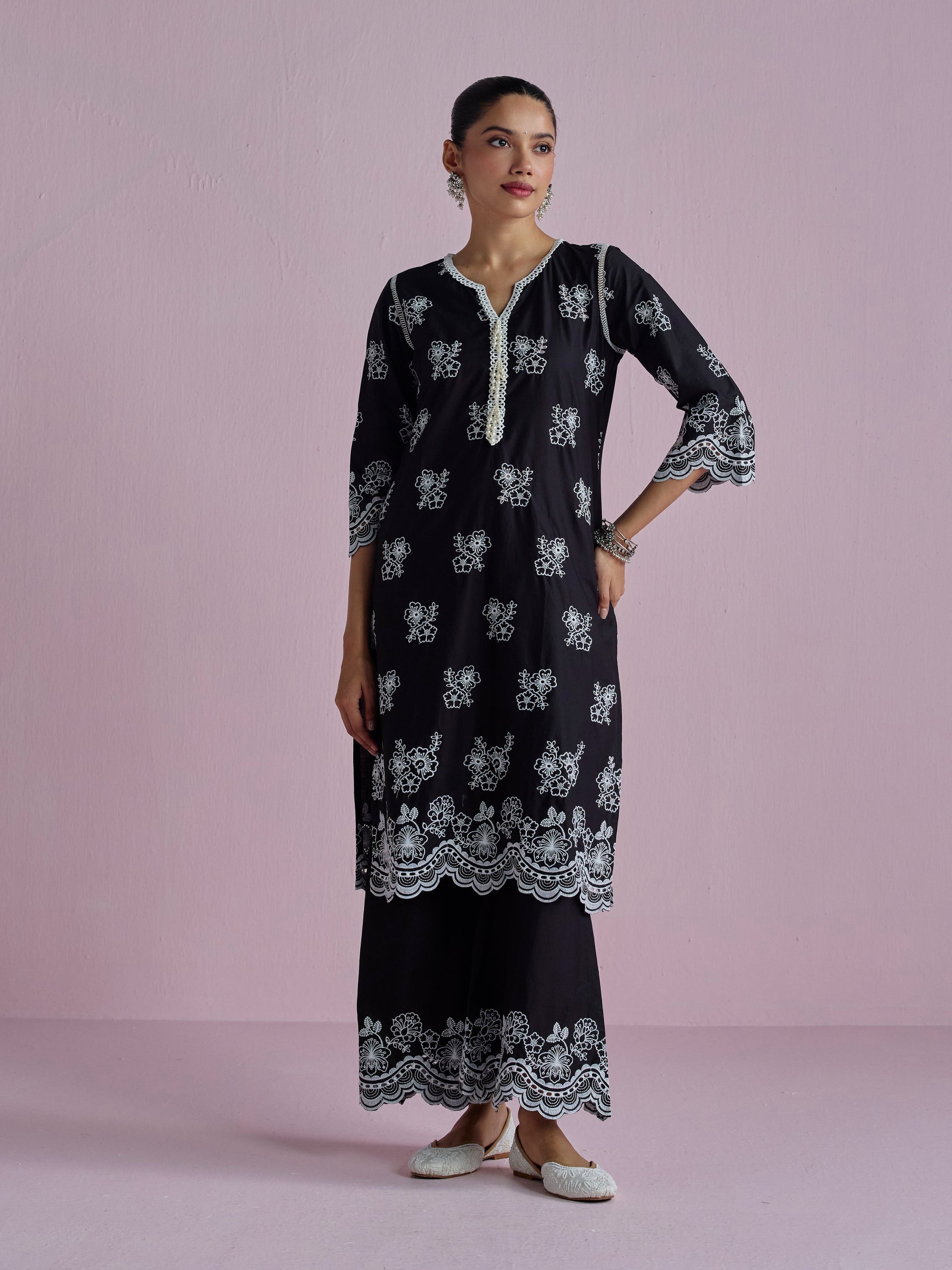 Risha Supima Cotton Black Kurta Set