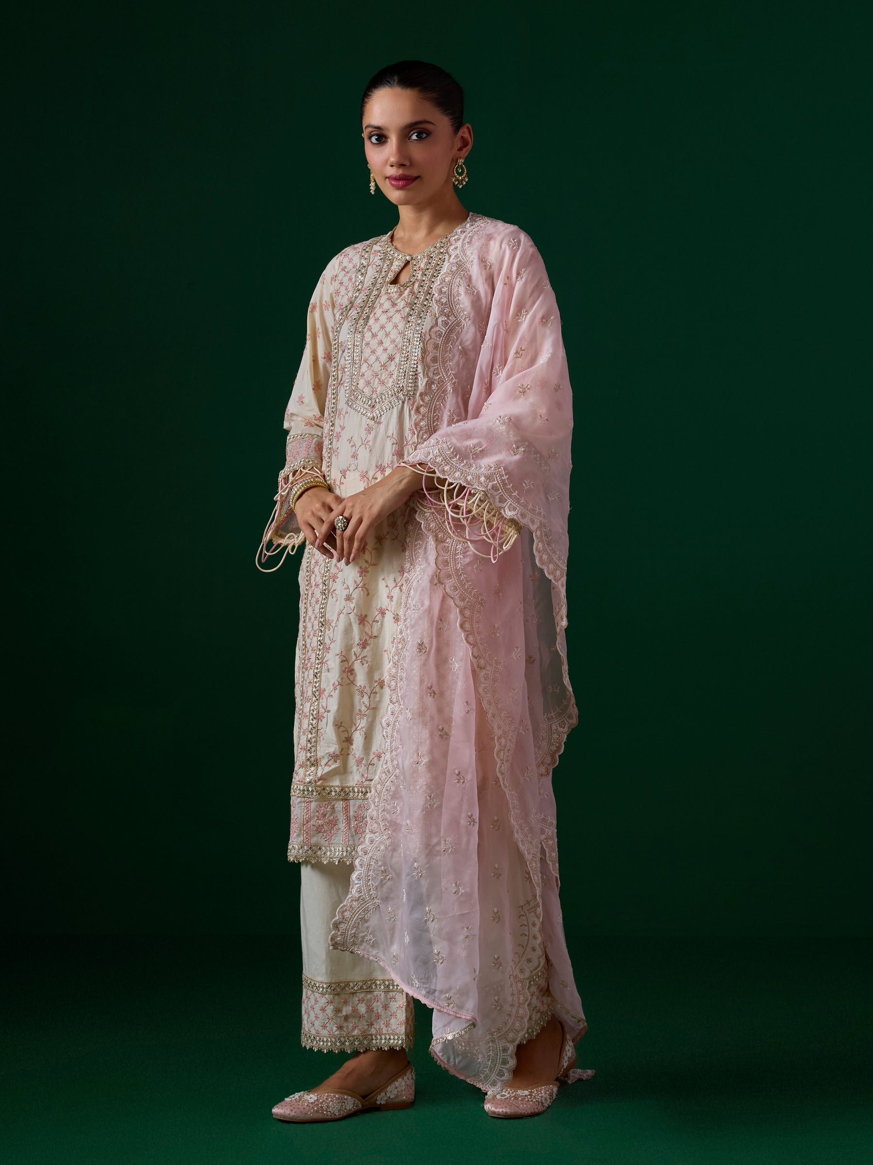 Briti Supima Cotton Off White Kurta Set