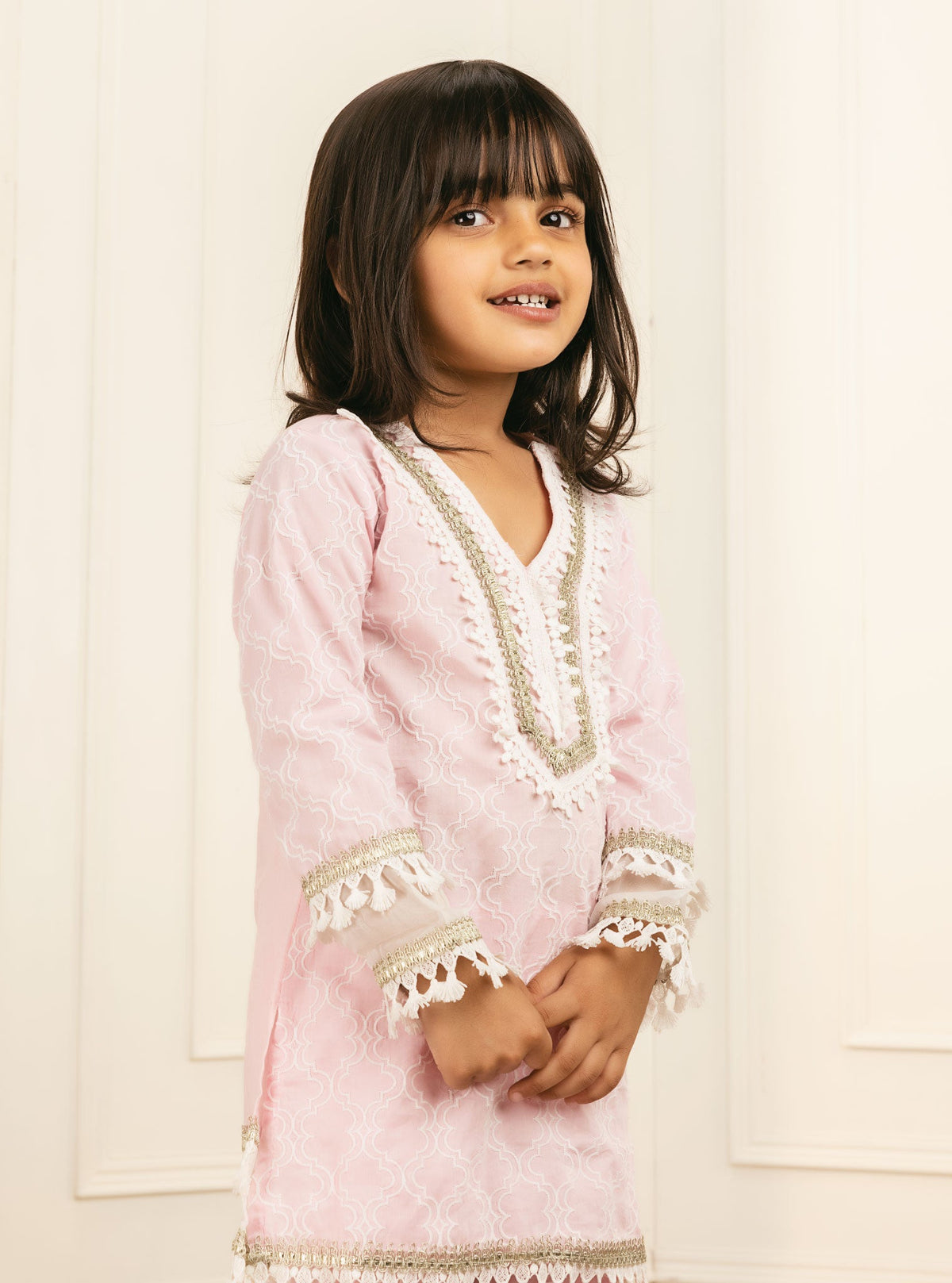 Elara Supima Cotton Pink Garara Set