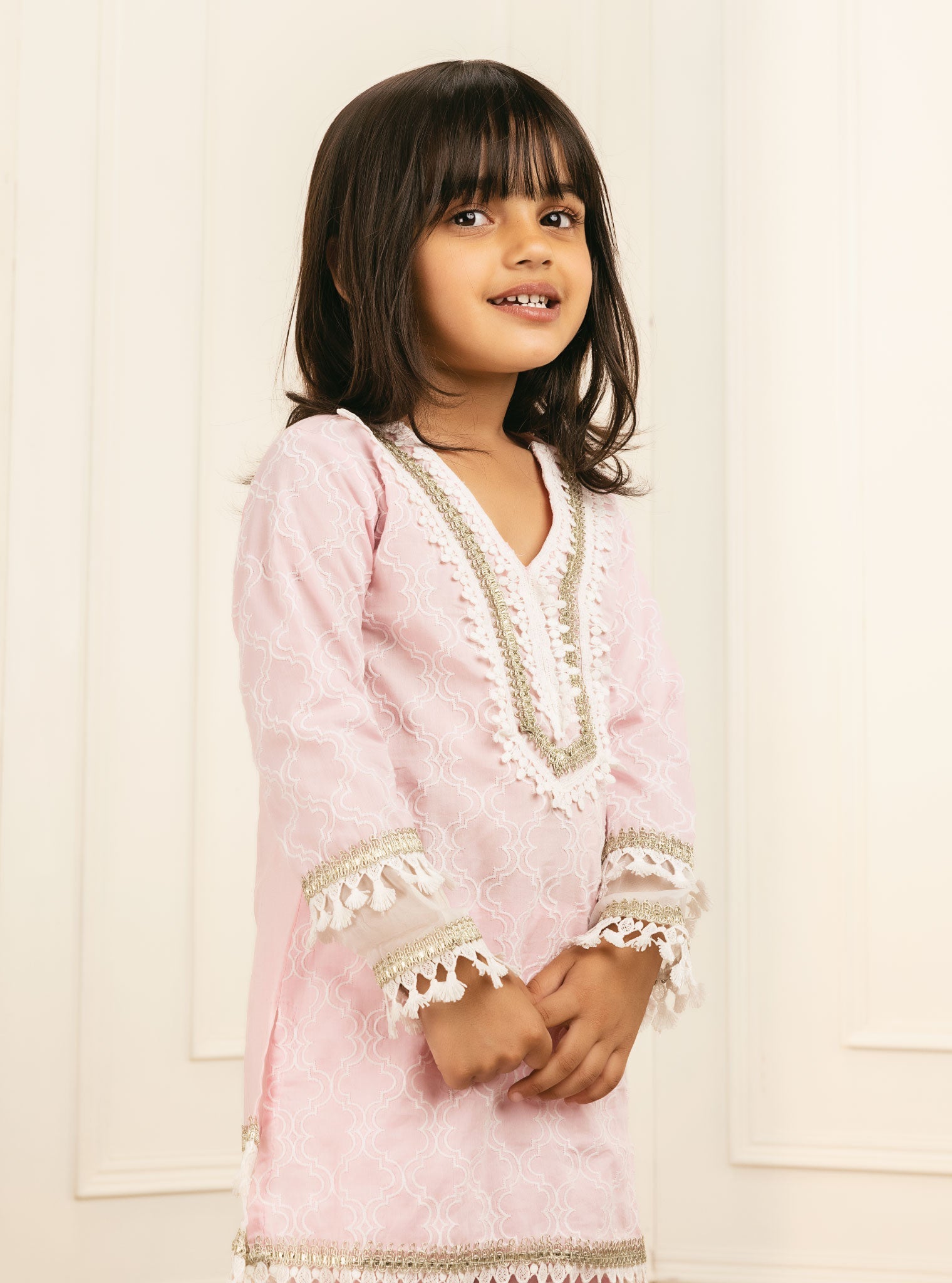 Elara Supima Cotton Pink Garara Set