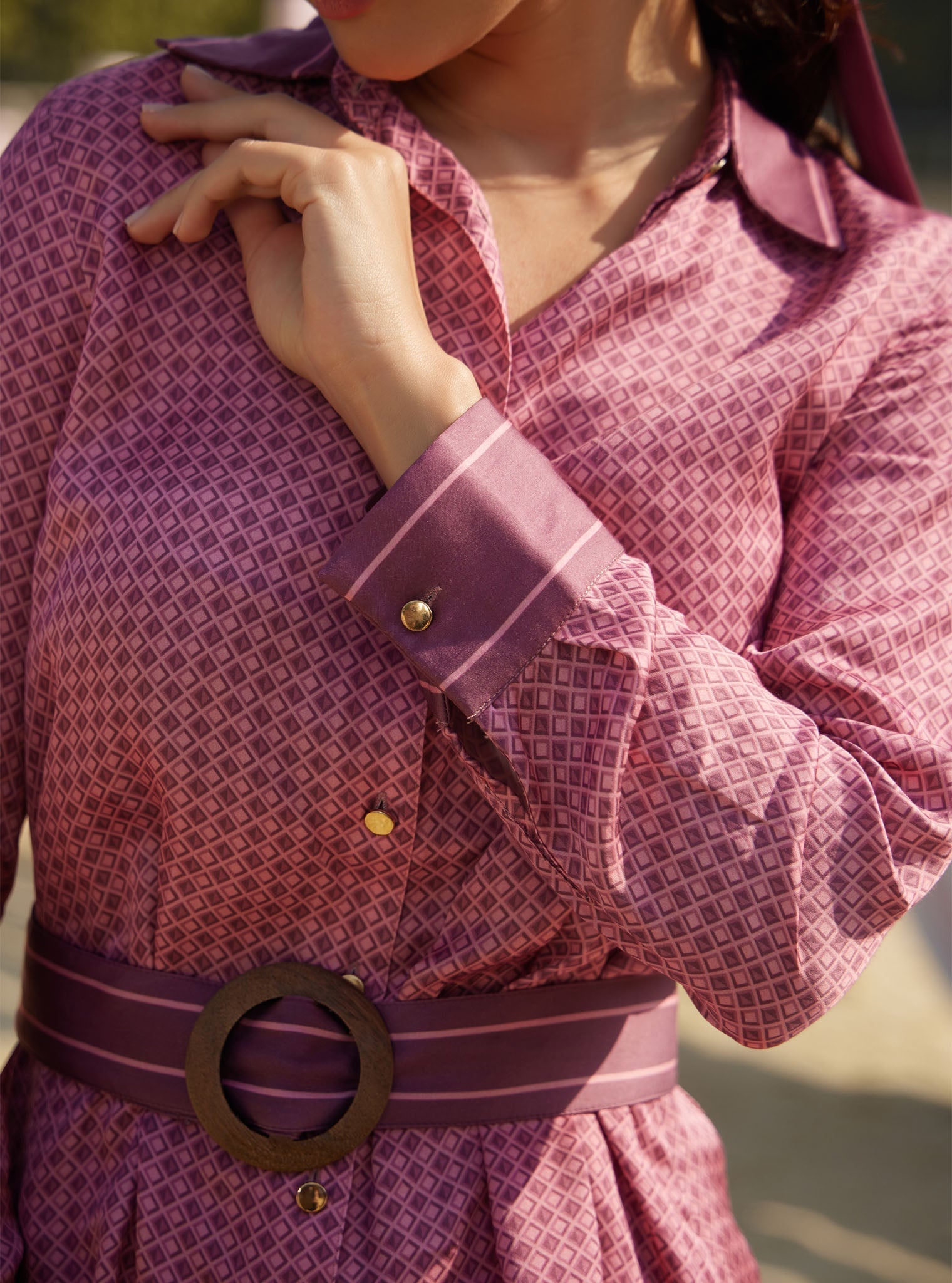 Eos Cupro Printed Pink Top