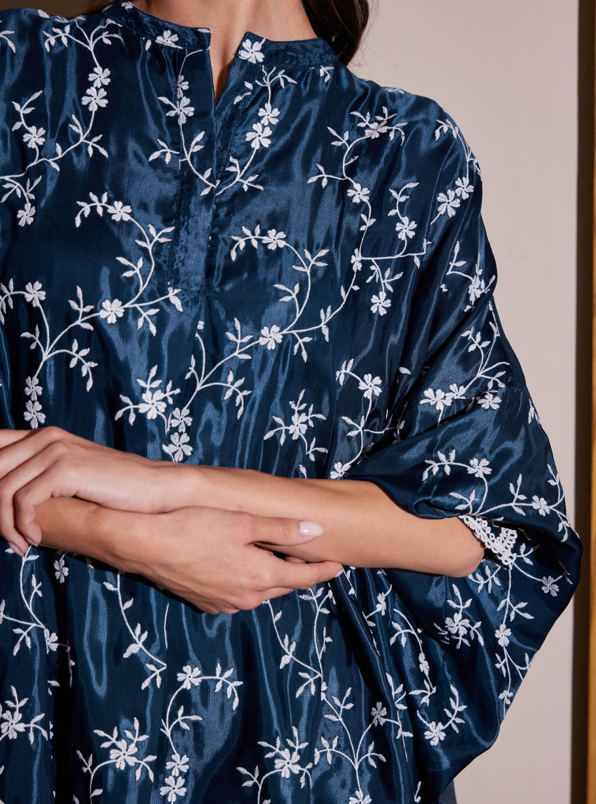 Pheme Modal Satin Navy Top