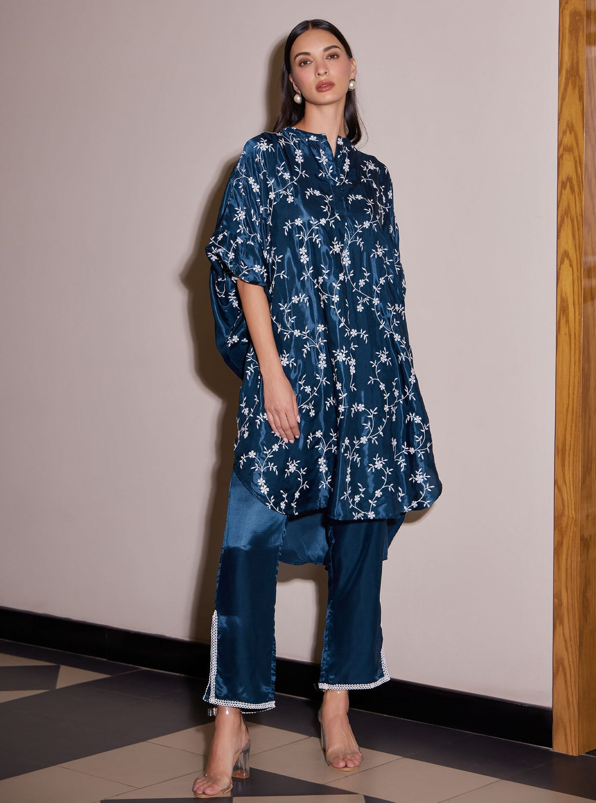 Pheme Modal Satin Navy Top